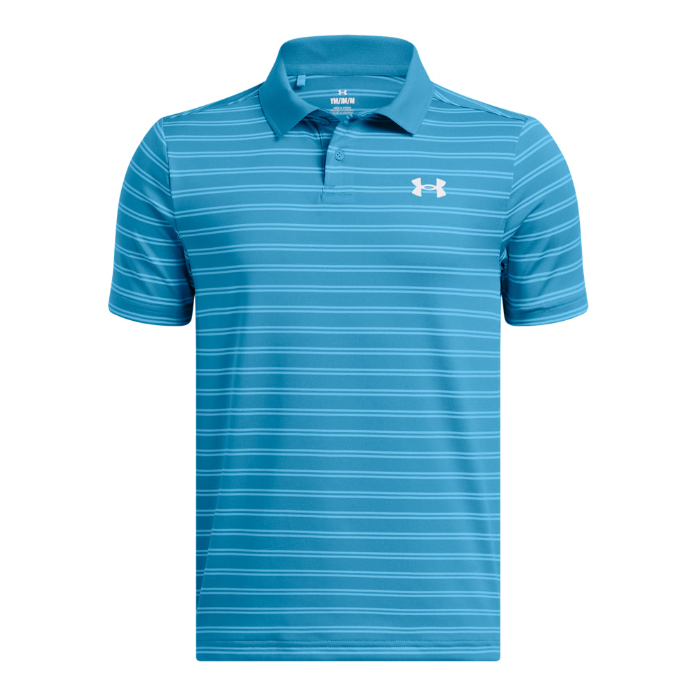 Under Armour Boys' Performance Stripe Polo Shirt - Moisture-Wicking Youth Athletic Top for Sports & School Activities
