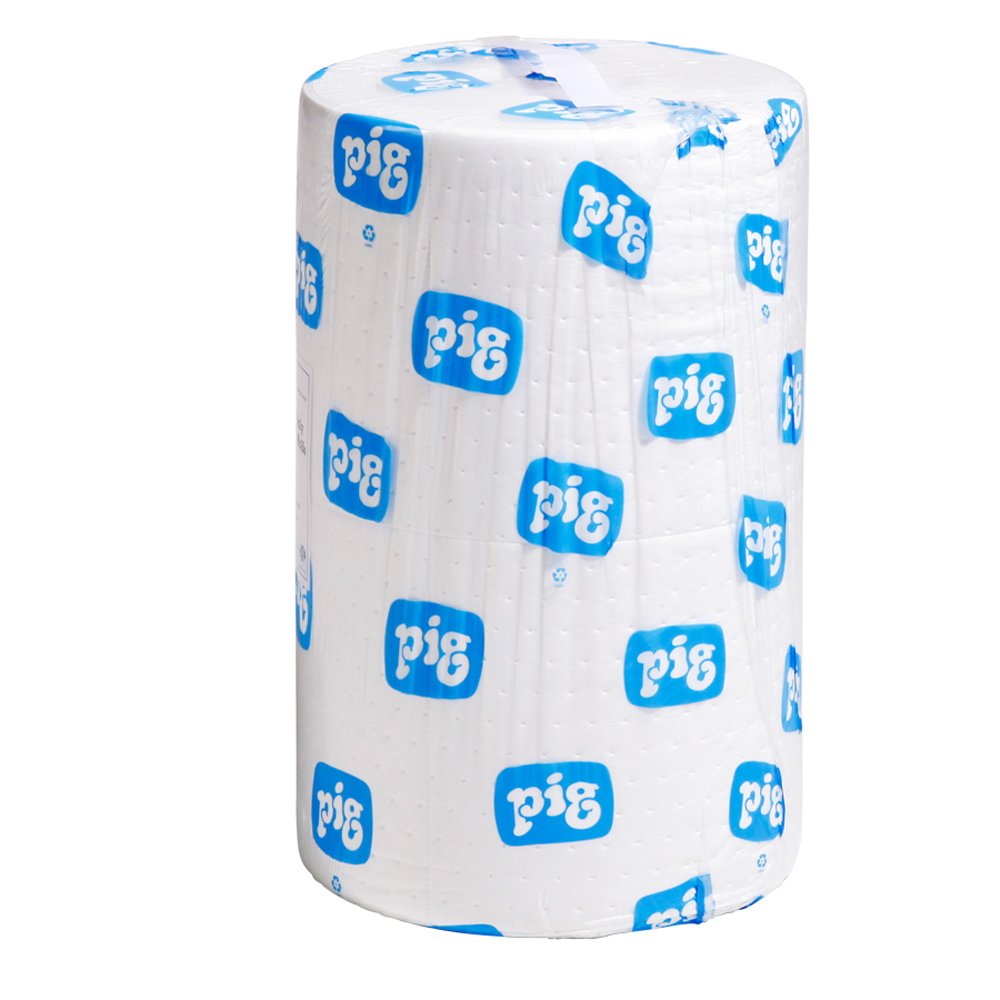 Oil Absorbent Mat Roll - Heavyweight Industrial PIG MAT424 | 32.4 Gallon Capacity | 150ft x 24in | for Garage, Workshop & Factory Spill Cleanup | Non-Slip Oil Only Absorbent Pad