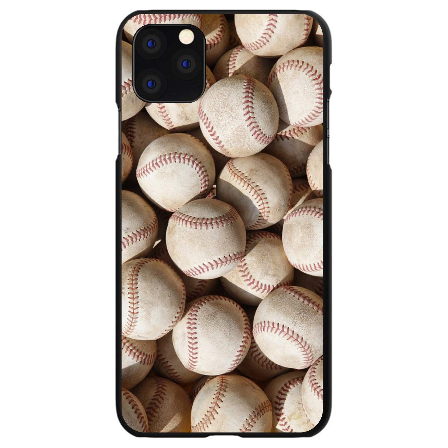 DistinctInk Ultra Slim Hard Plastic Case for iPhone 13 Mini (5.4 Inch) - Custom Black Baseball Design Phone Cover - Perfect for Baseball Fans & Sports Enthusiasts - Great for Daily Use, Work & Outdoor Activities