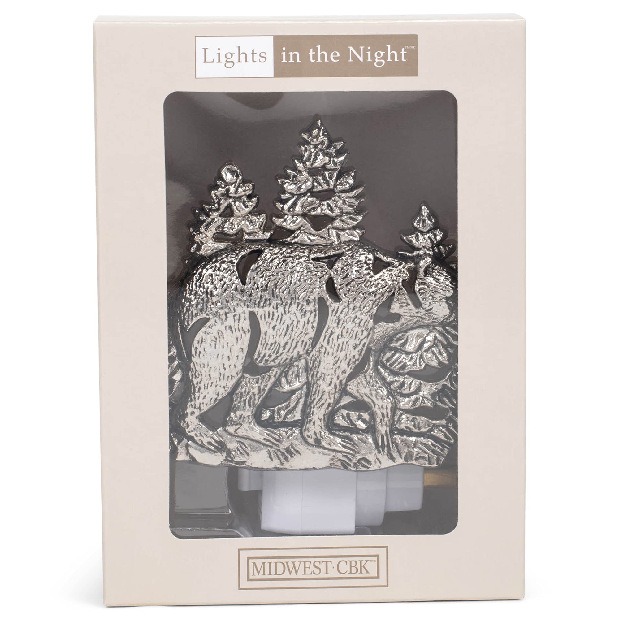 Midwest-CBK Bear in Forest Cabin Night Light - Cute Animal Night Light for Kids Room, Nursery, Bedroom - Perfect for Bedtime Stories, Nighttime Comfort & Decor