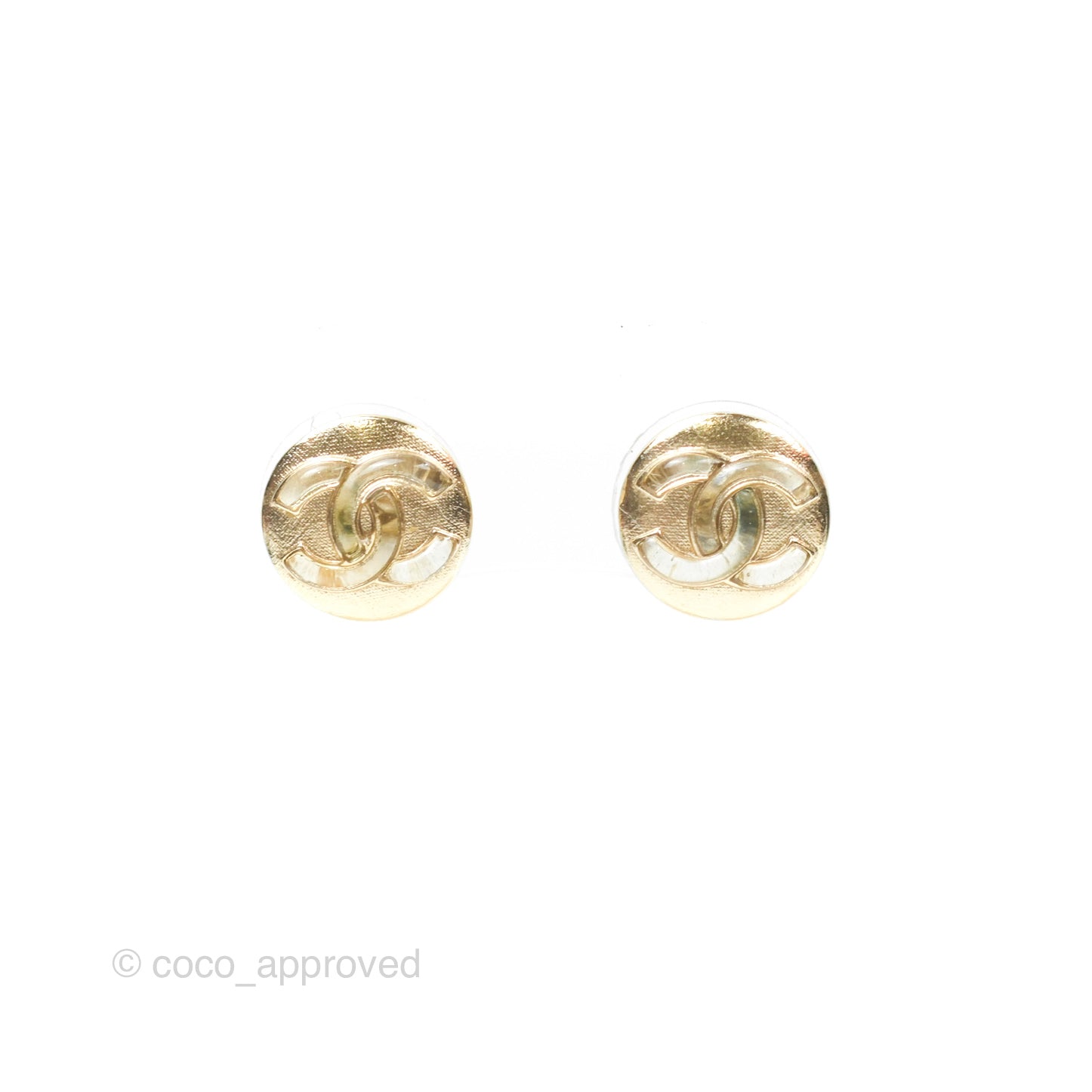 Chanel CC Round Earrings 18K Gold Tone Luxury Fashion Jewelry for Women - Perfect for Parties, Weddings & Special Occasions