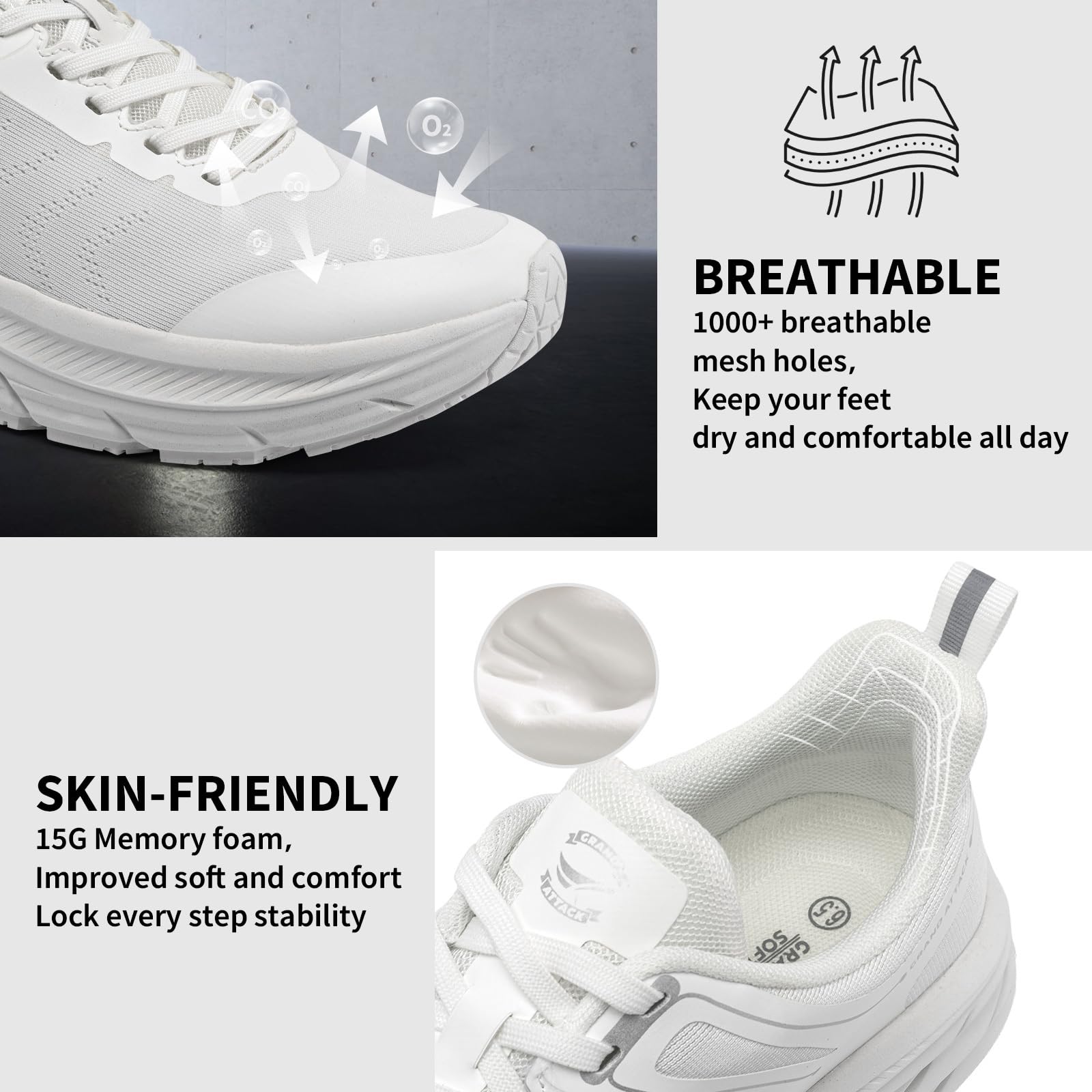 Grand Attack Men's Road Running & Walking Shoes - Max Cushion Comfort, Durable Non-Slip, Breathable Athletic Sneakers for Tennis, Cross-Training & Gym Workouts | Perfect for Jogging, Hiking & Daily Wear