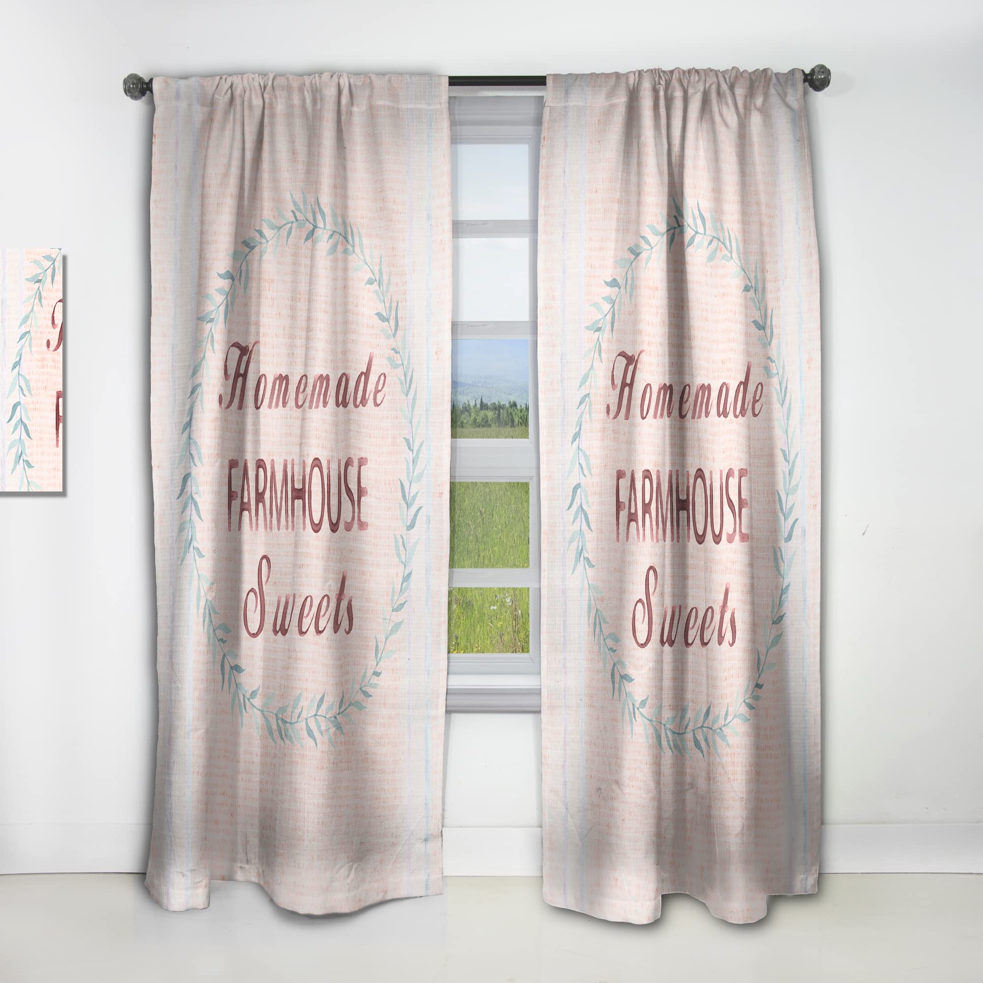 Farmhouse Floral XI Thermal Insulated Curtains - 52x120 Single Panel for Bedroom & Living Room - Energy Saving Blackout Drapes for Home Decor, Cozy Farmhouse Style