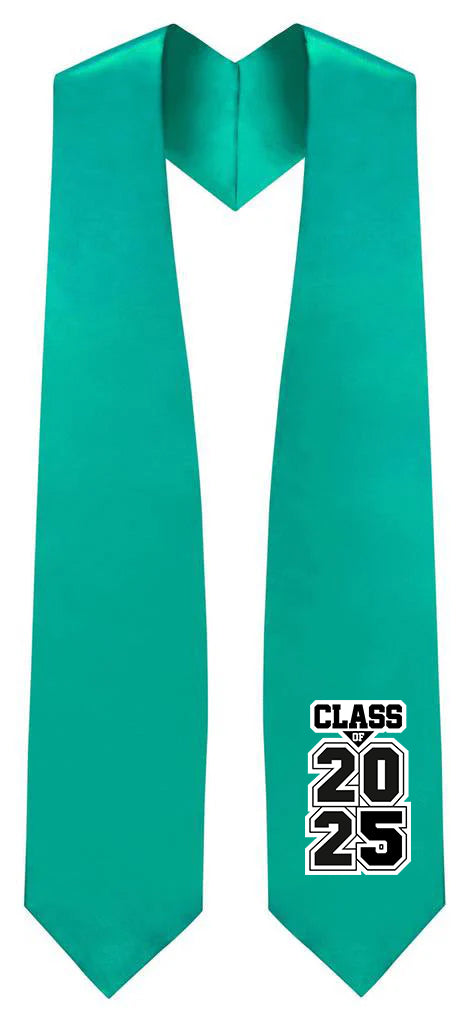 Emerald Green Graduation Stole for Class of 2024 & 2025 - Elegant Satin Commencement Accessory for High School & College Graduates - Perfect for Ceremonies, Photos & Keepsakes