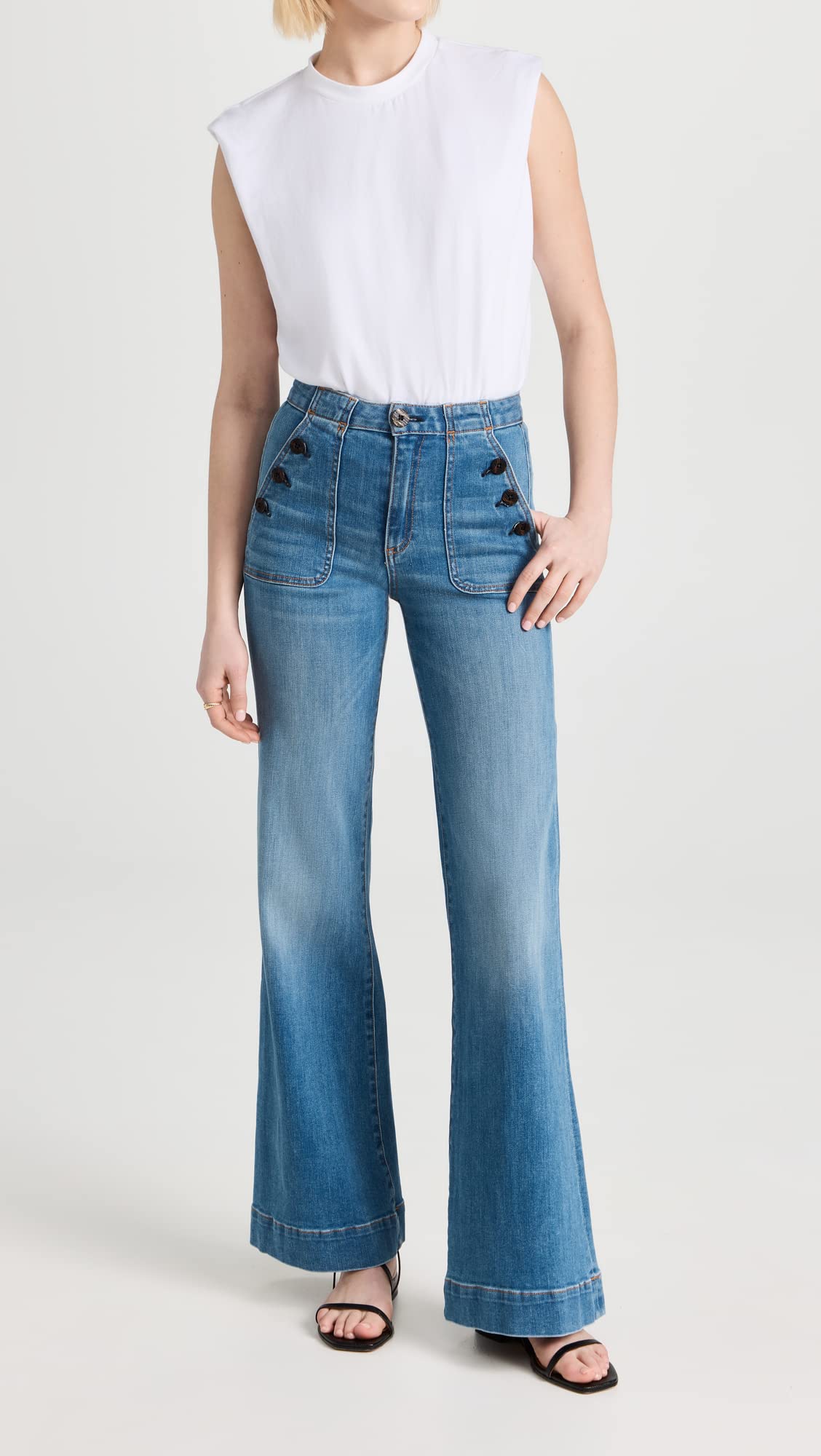 Women's Brick House Wide Leg Dynomite Jeans - High Waisted Vintage Denim Pants for Casual Outfits & Streetwear Fashion