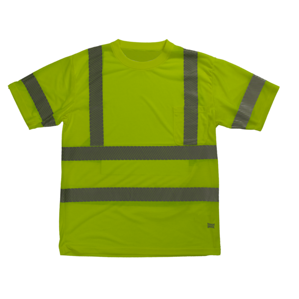 Tough Duck ST12 High Visibility Short Sleeve T-Shirt - ANSI Certified Safety Work Shirt for Construction, Road Work & Outdoor Activities