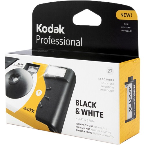 Kodak Tri-X 400 Black & White Disposable Flash Camera - 27 Exposures | Vintage Film Photography, Travel & Party Essential