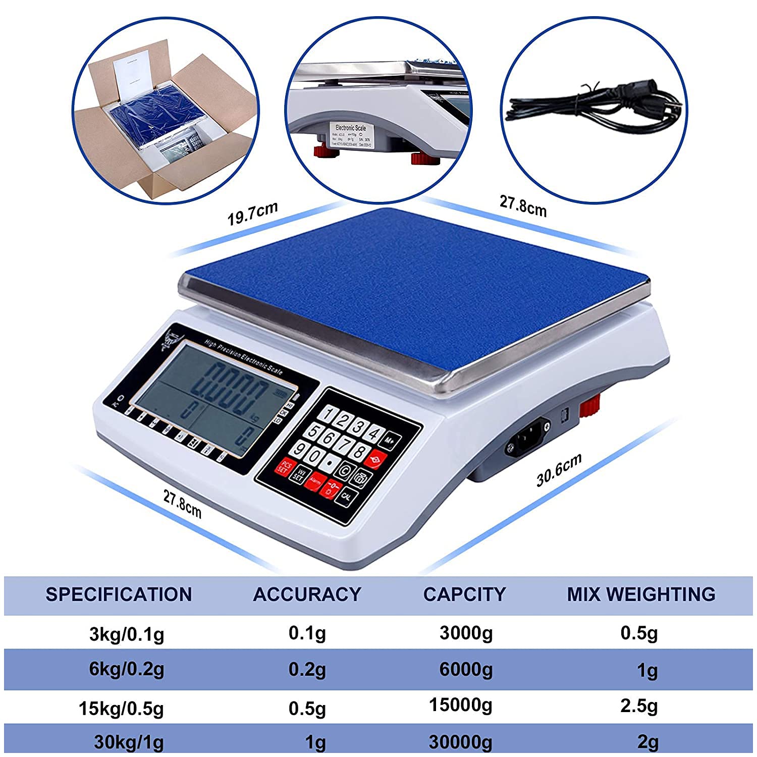 High Precision Digital PEC Counting Scale - 6.6-66LBS Shipping Postal Scale with 0.0002lb Accuracy | Perfect for Mailing Packages, Inventory Management & Small Business Shipping Needs