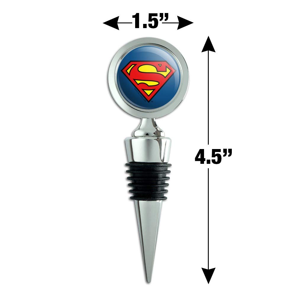 Superman Classic S Shield Logo Wine Bottle Stopper - DC Comics Collectible Bar Accessory for Wine Lovers & Home Entertaining