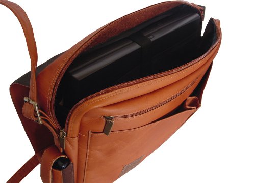 Chicago Bulls NBA Genuine Leather Laptop Messenger Bag for Men - Perfect for Work, Travel & School - Fits 15.6 Inch Laptop & Accessories