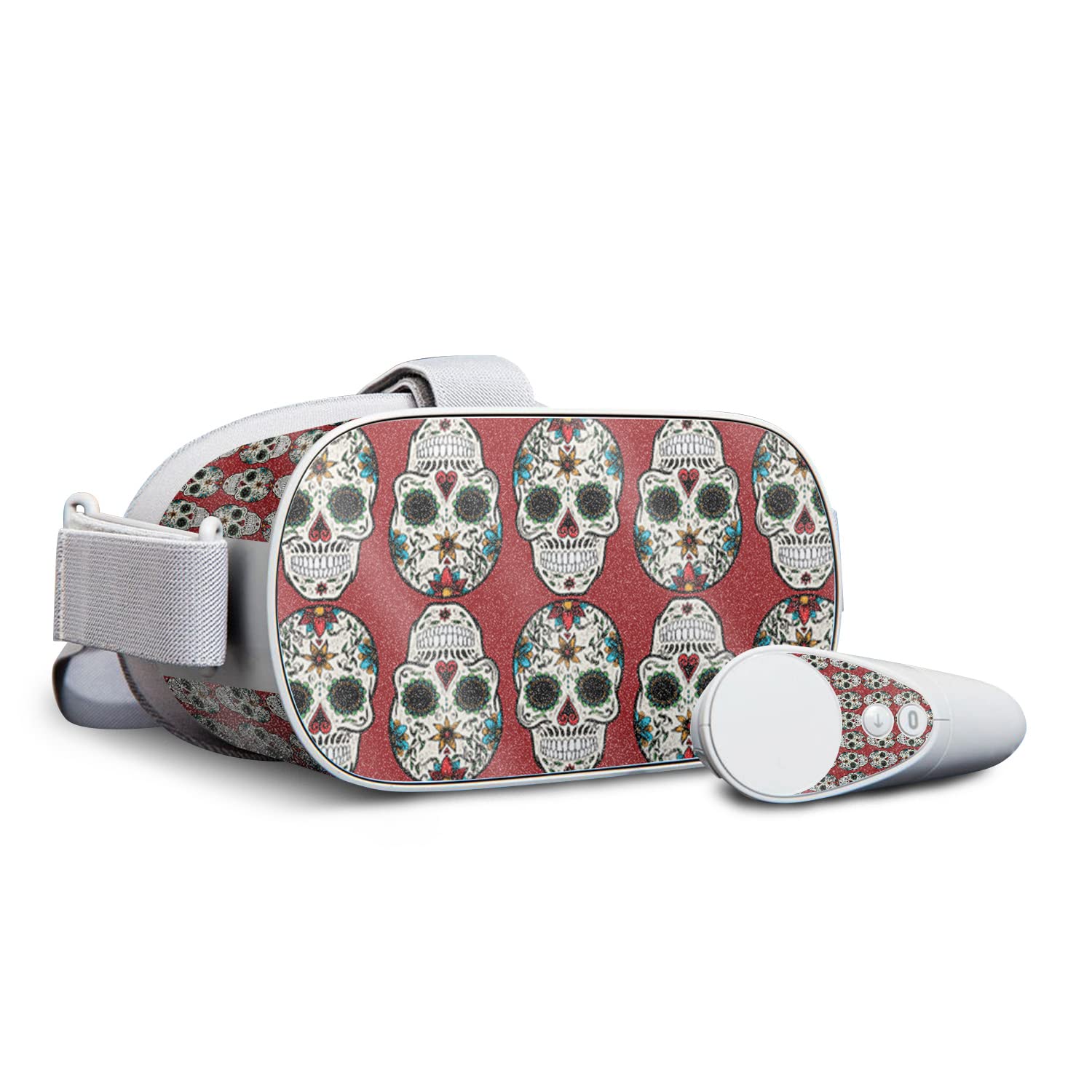 MightySkins Glossy Glitter Protective Skin Cover for Oculus Go VR Headset - Sugar Skull Design | Scratch-Resistant, Durable High-Gloss Finish | Easy to Apply & Remove | Made in USA | Perfect for Gaming, VR Parties & Personalizing Your Device
