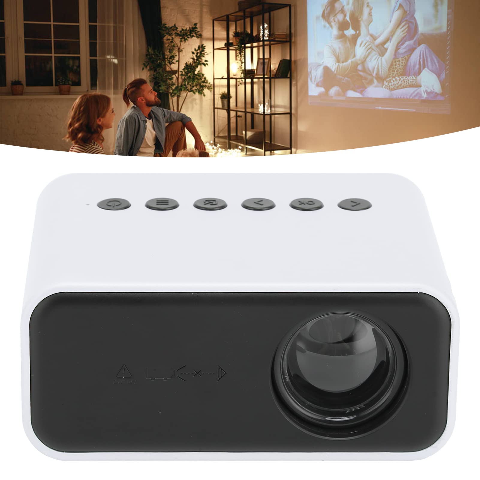 RajoNN Mini Portable LED Projector - 1080P HD Movie Projector for Home Theater, Outdoor Camping & Laptop Presentations (Yellow)