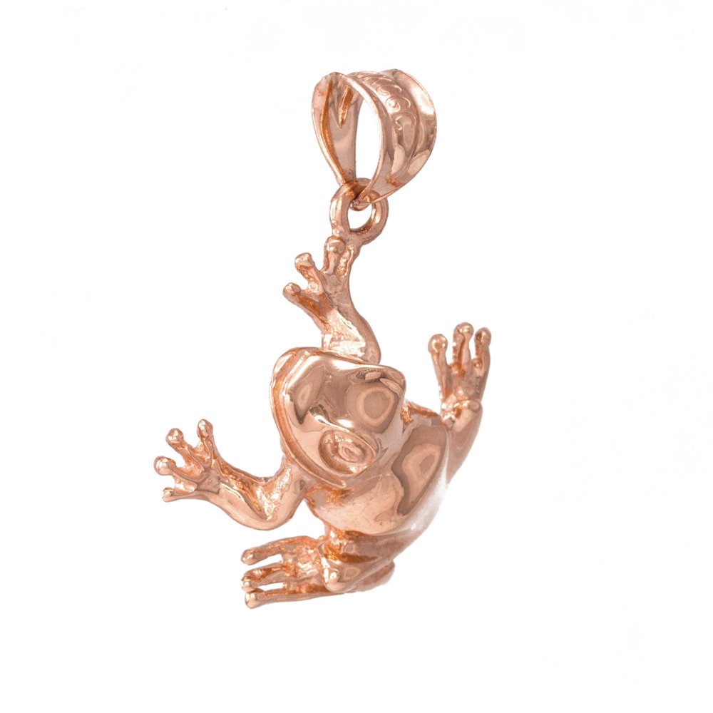 14K Rose Gold Frog Pendant Necklace for Women - High Polish Jewelry Gift for Her - Birthday, Anniversary & Everyday Wear