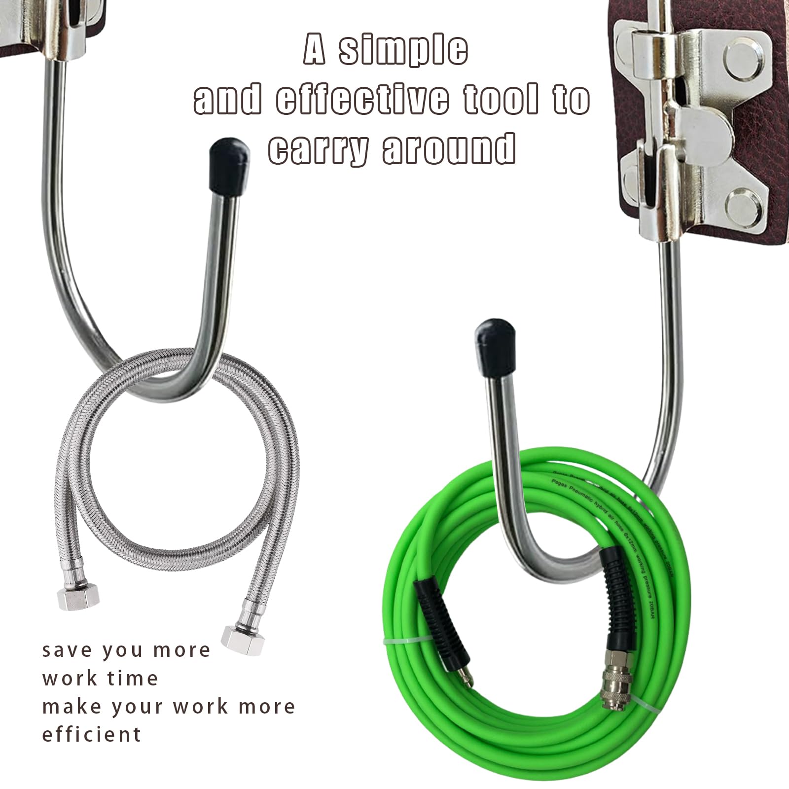 Leather Tool Holder Belt Hook Holster for Nail Guns, Saws & Gardening Tools - 2 Pack | Durable Cordless Tool Organizer for Construction, DIY & Outdoor Work