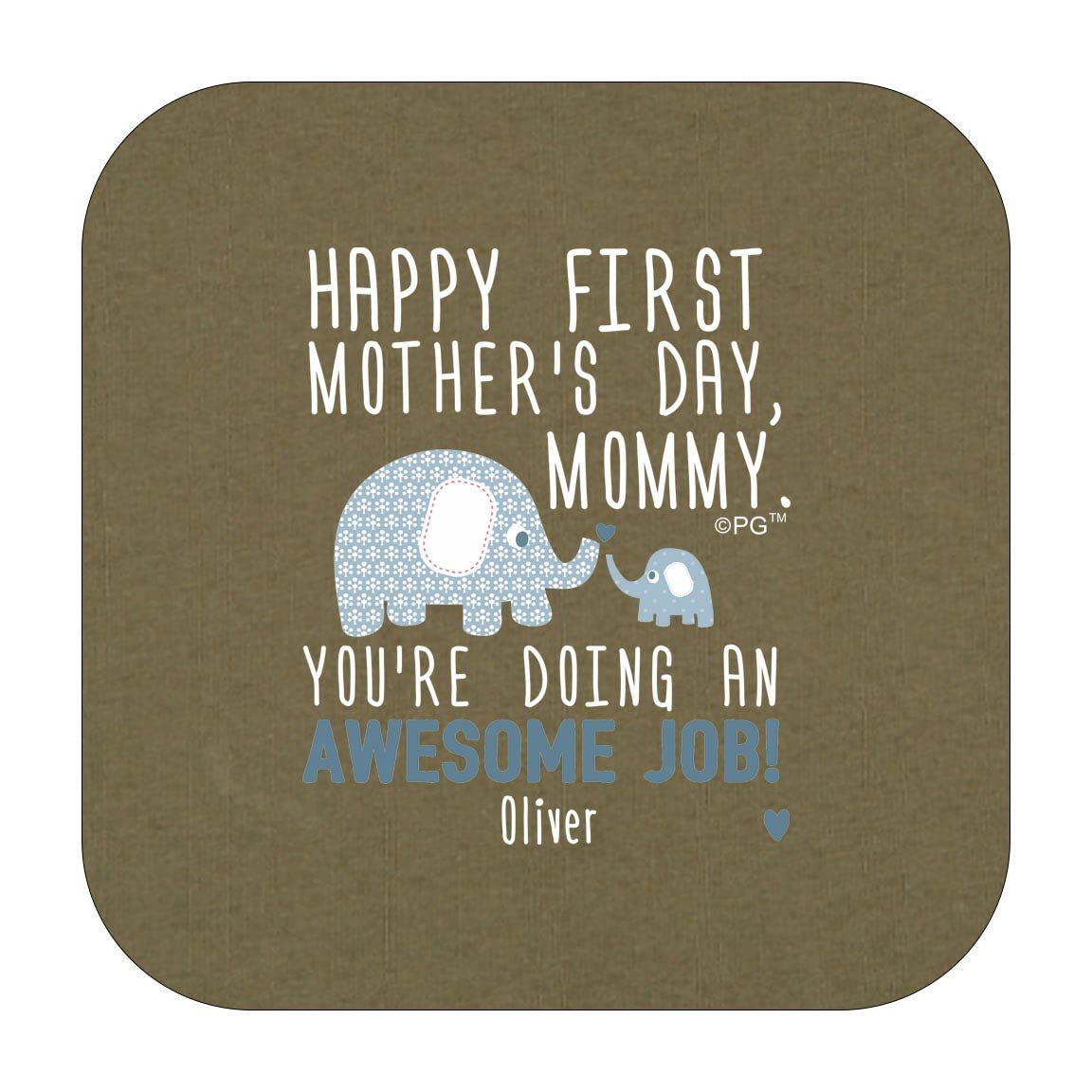 Personalized First Mother's Day Gift - Blue Elephant Baby Bodysuit | Cute Newborn Outfit for Mom & Baby Photos