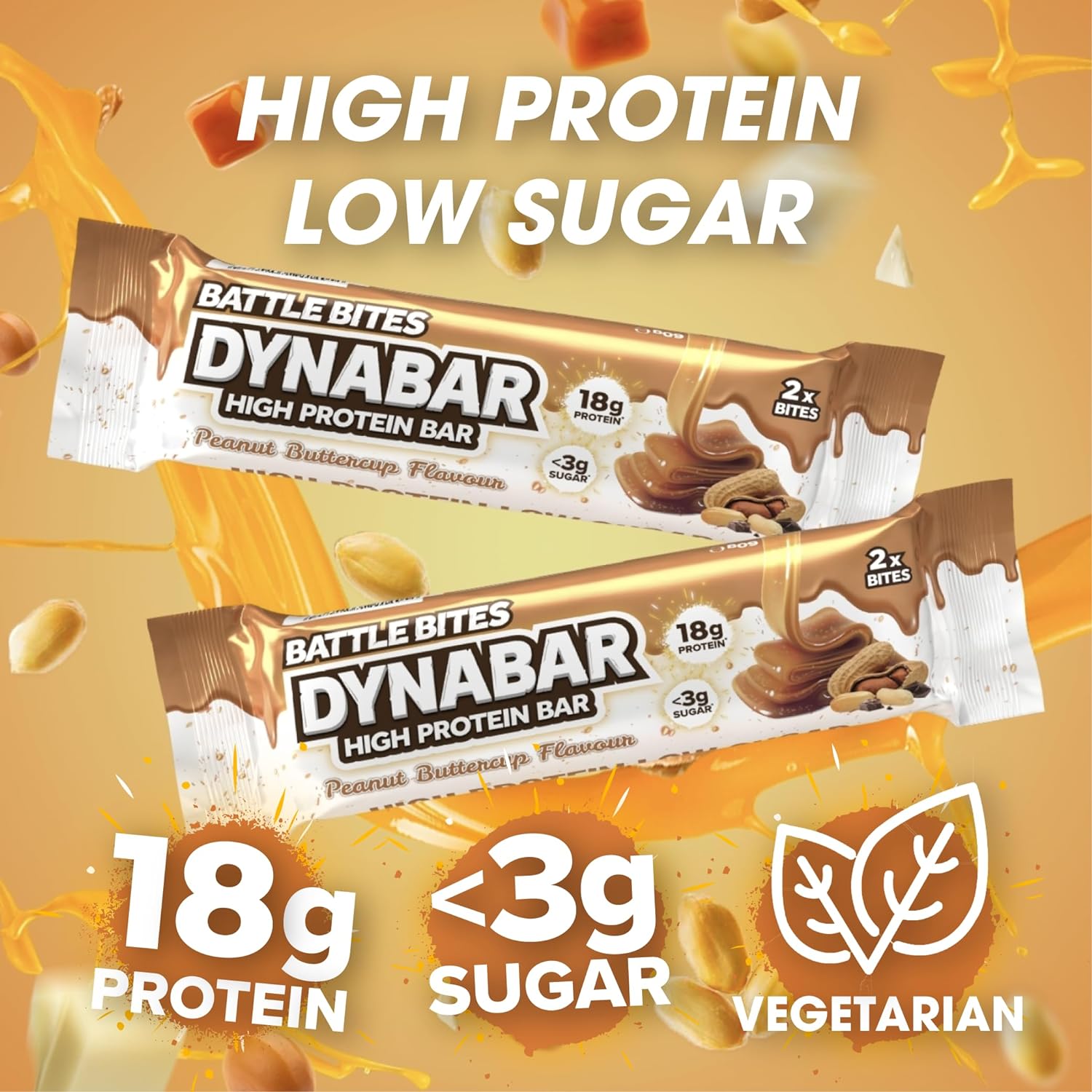 Battle Bites Dynabars - High Protein, Low Sugar Snack Bars (12 Pack) | Keto-Friendly, Gluten-Free Energy Bars for Workout & Weight Loss | Perfect for Gym, Hiking & On-the-Go Nutrition