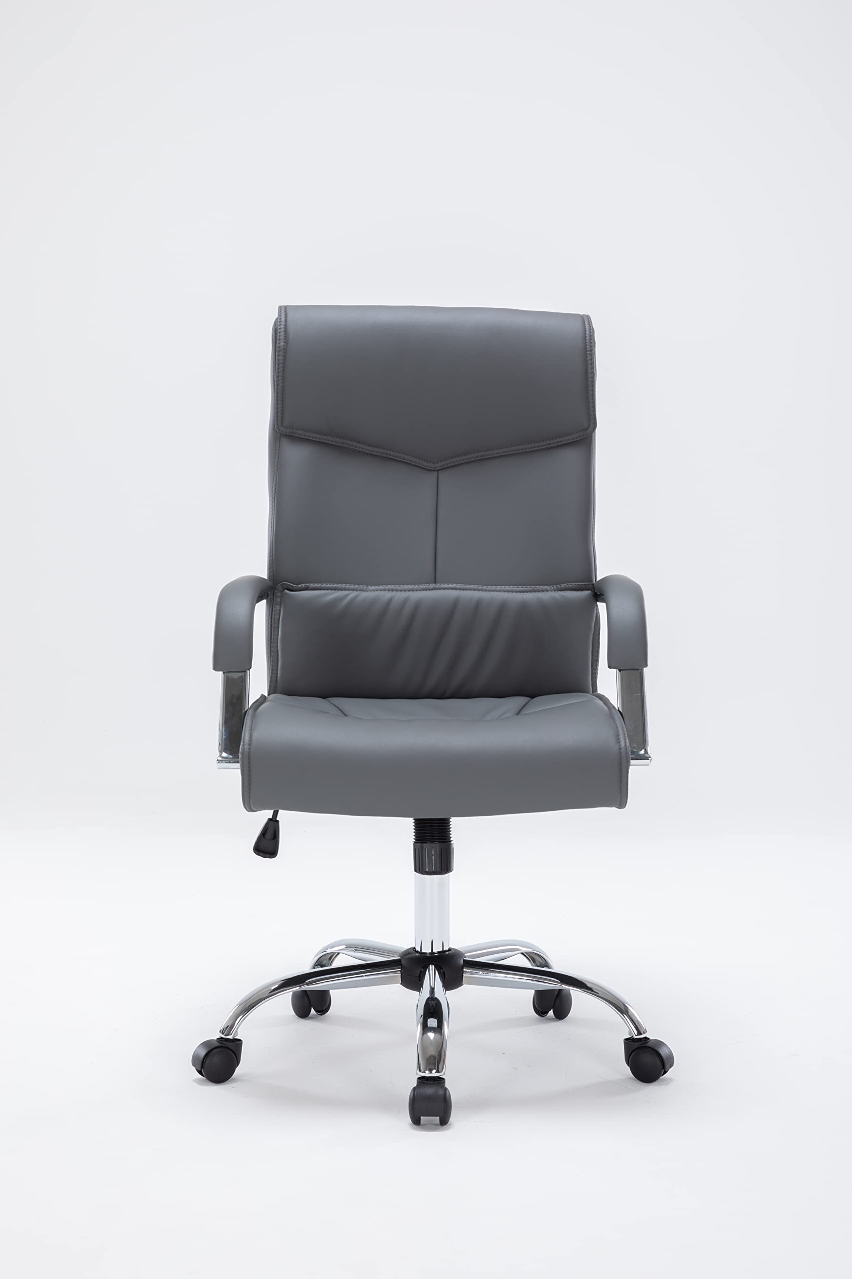 FULONG Adjustable Ergonomic Swivel Task Chair with Lumbar Support - High Back Grey Office Desk Chair with Padded Armrests - Perfect for Home Office, Gaming & Workspace Comfort