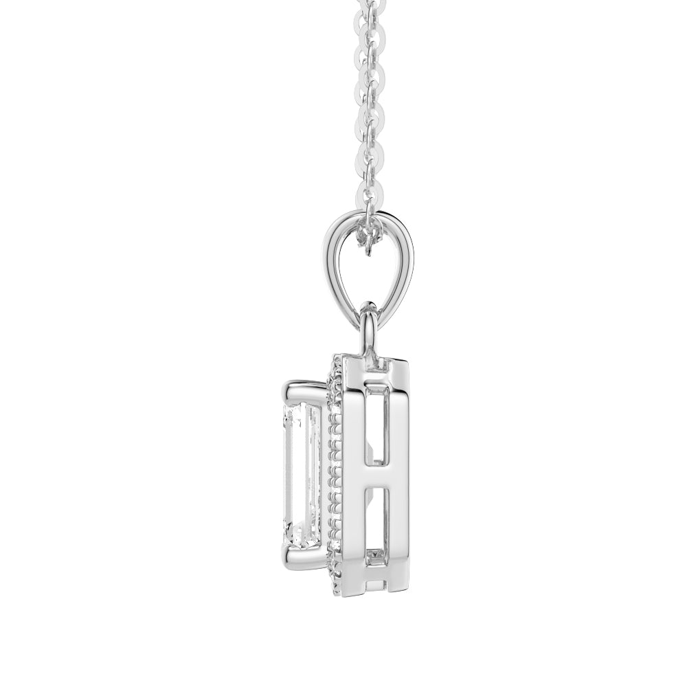 Emerald Cut Diamond Pendant & Asscher Cut Moissanite Stud Earrings Set - Luxury Jewelry Gift for Women - Perfect for Weddings, Anniversaries & Special Occasions