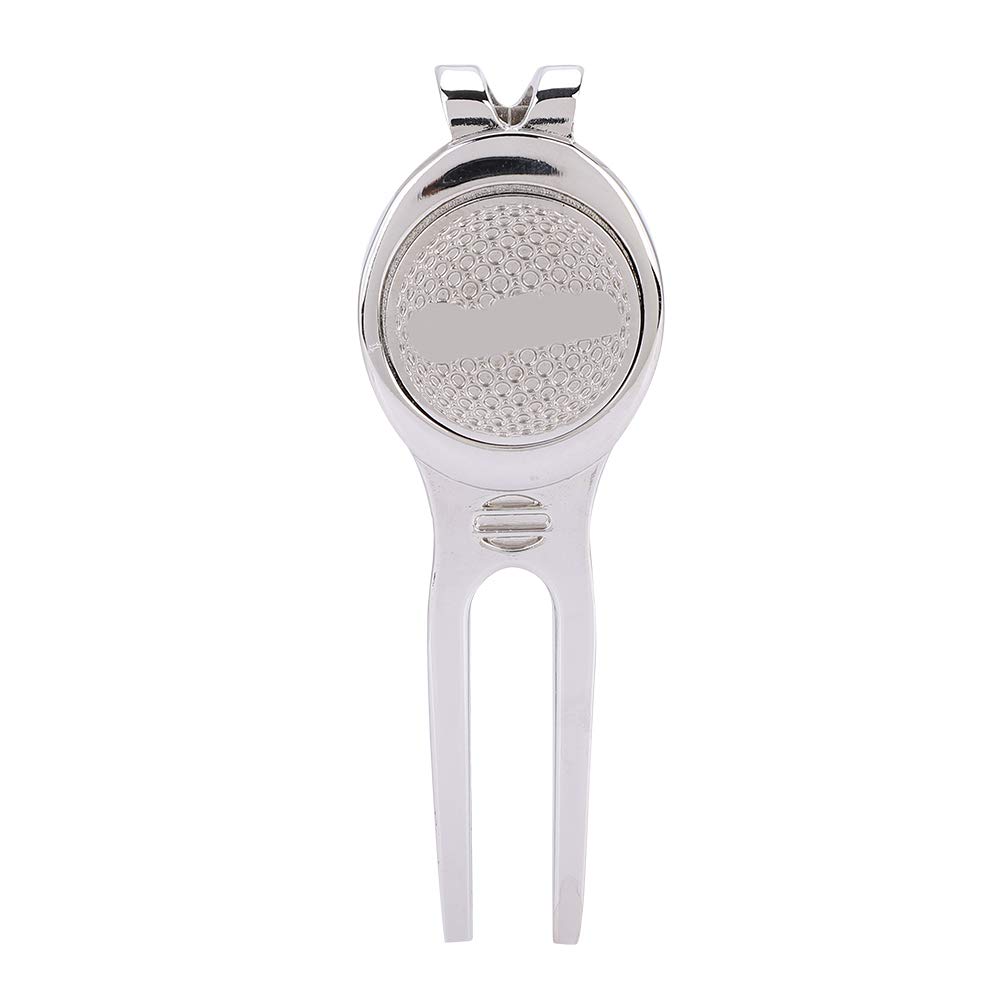 Premium Golf Divot Repair Tool with Magnetic Ball Marker - Durable Zinc Alloy Design (Silver D102) - Perfect for Golf Course Maintenance & Practice Sessions