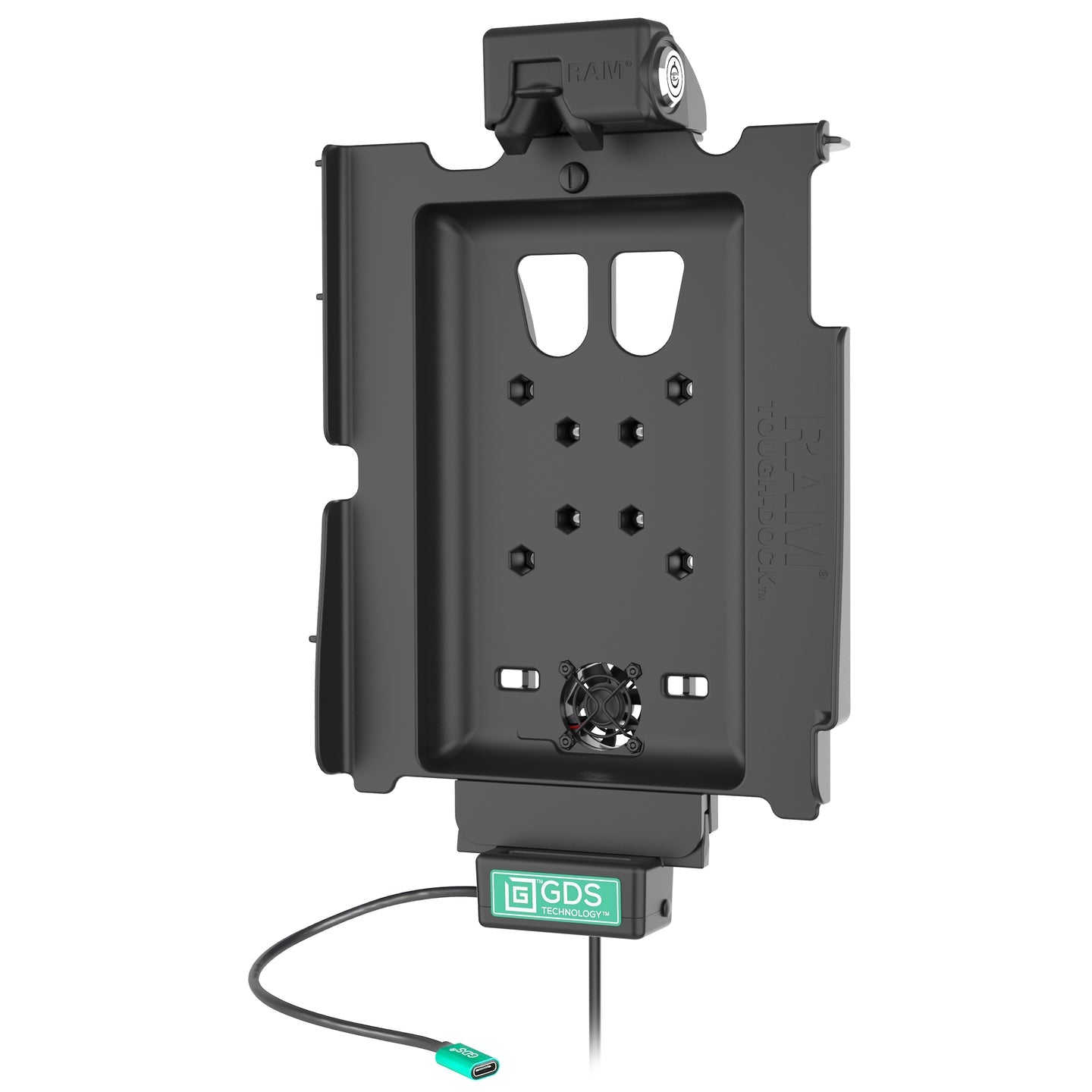 Locking GDS® Cool Dock™ for iPad Pro 12.9 3rd & 6th Gen, iPad Pro 13 & iPad Air 13 - Secure Charging Station with RAM Mount (Model GDS DOCKLF AP37CPU) - Perfect for Office, Home & Studio Use