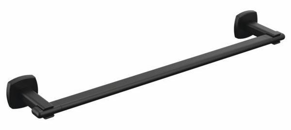 Allaria 18-Inch Towel Bar in Matte Black - Modern Bathroom Towel Holder for Bath, Shower, and Spa - Model 691867 BL by Brizo