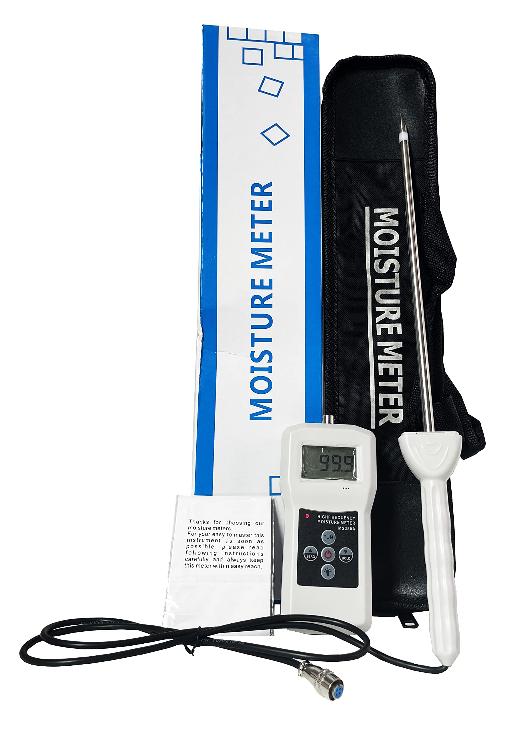MS350A High Frequency Coal Moisture Meter - Digital Moisture Analyzer for Coal Powder & Sand | Accurate Chemical Raw Material Moisture Content Measurement | Ideal for Mining, Construction & Laboratory Testing