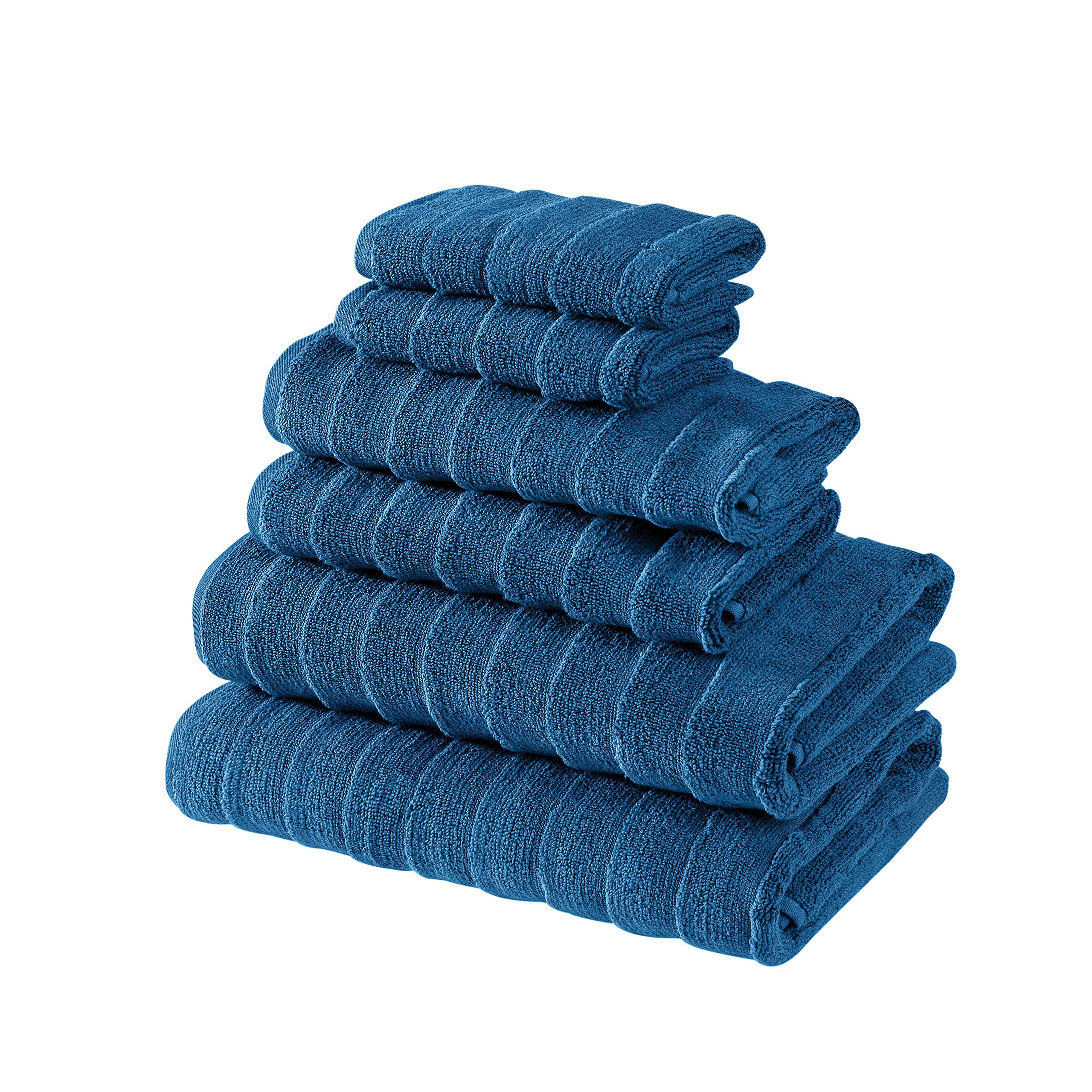 Premium BAGNO MILANO Turkish Bath Towels Set - 100% Cotton, Ultra Soft & Absorbent Luxury Towels (Navy Blue, 6-Piece Set) for Spa, Bathroom & Beach Use