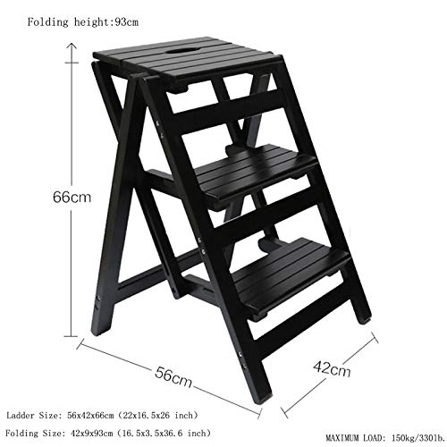 Multifunctional Folding Wooden Step Stool - Creative Home Stool for Kitchen, Bathroom & Office (White, 3-Step) - Perfect for Reaching High Shelves & Storage Spaces