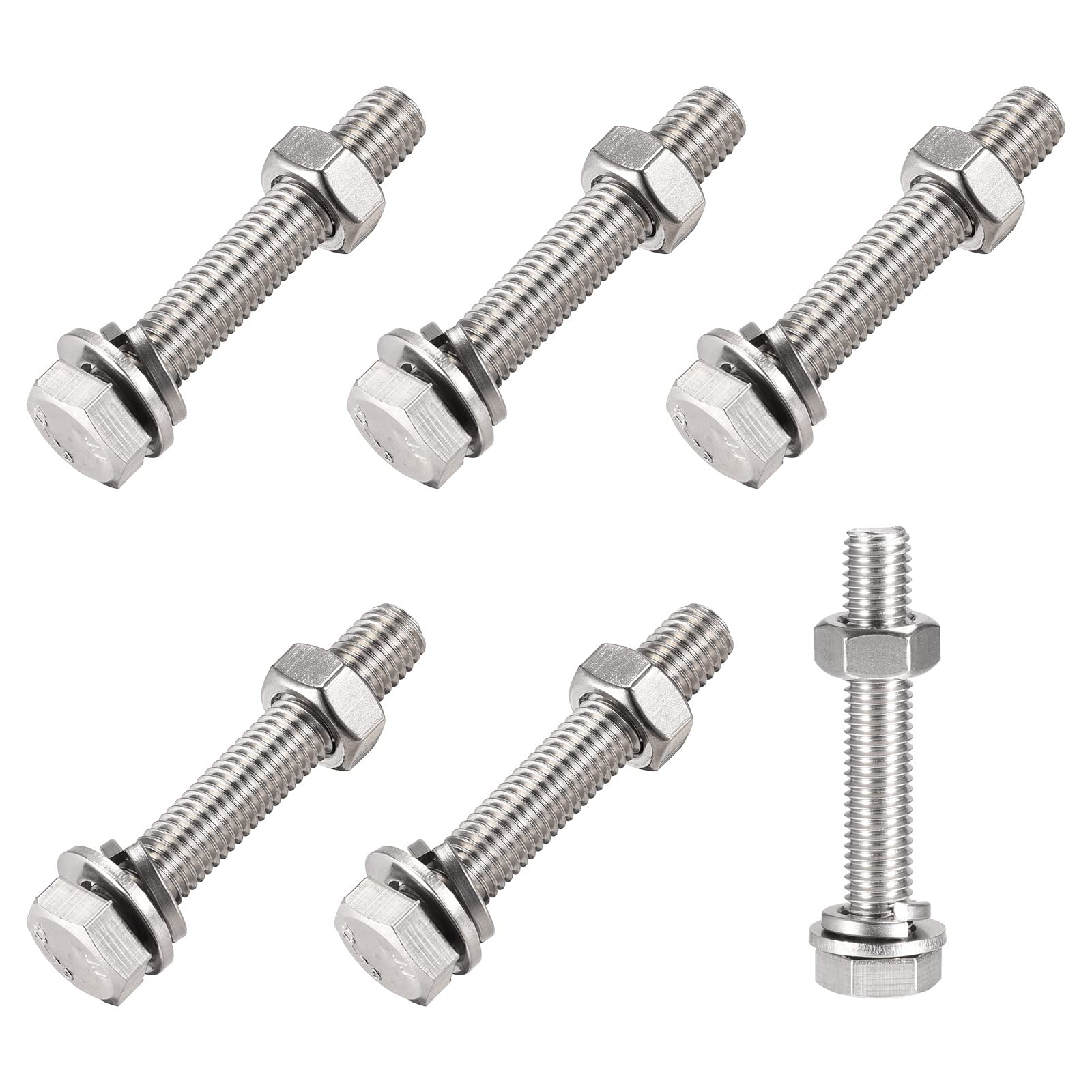 METALLIXITY M10x60mm Hex Screws Bolts Kit, 304 Stainless Steel - for Home Appliance Repair