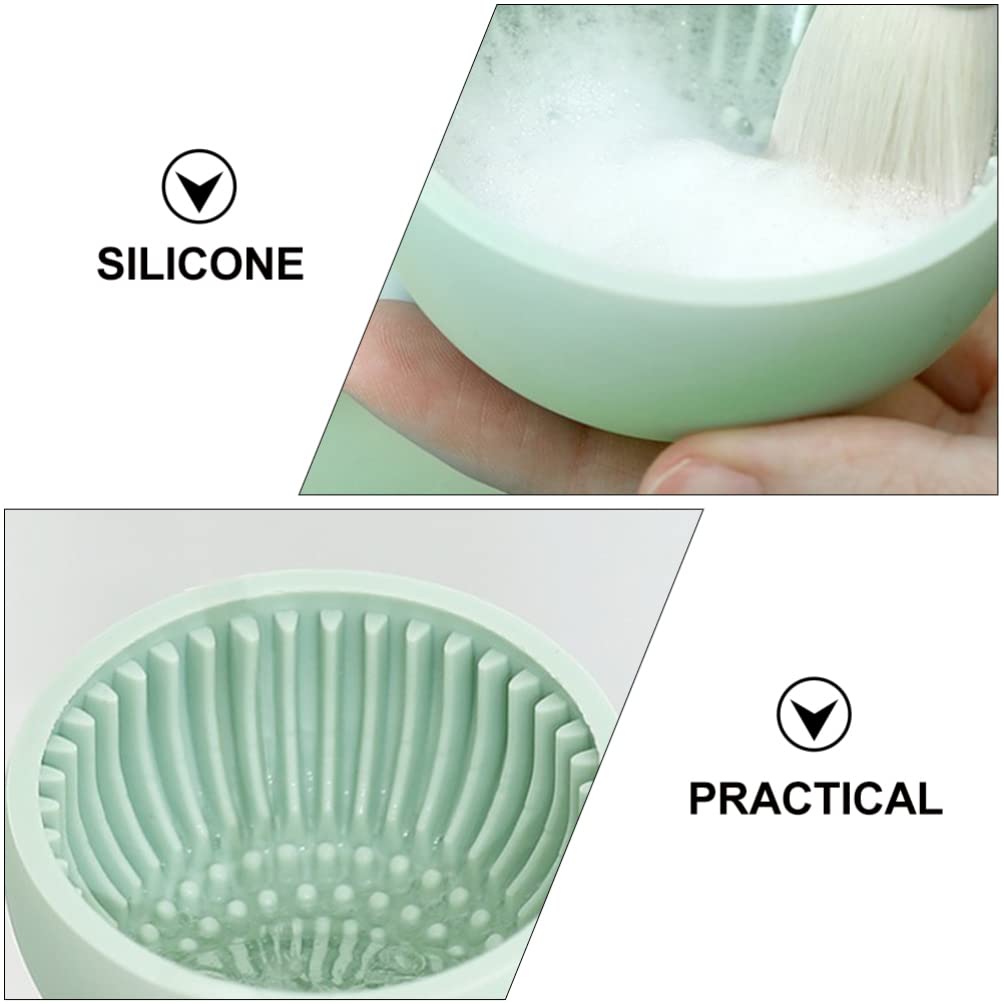 FOMIYES Silicone Makeup Brush Cleaner Bowl - Professional Cosmetic Brush Cleaning Mat & Scrubber Pad for Face Makeup Tools | Perfect for Home Salon & Travel Makeup Kit Organization