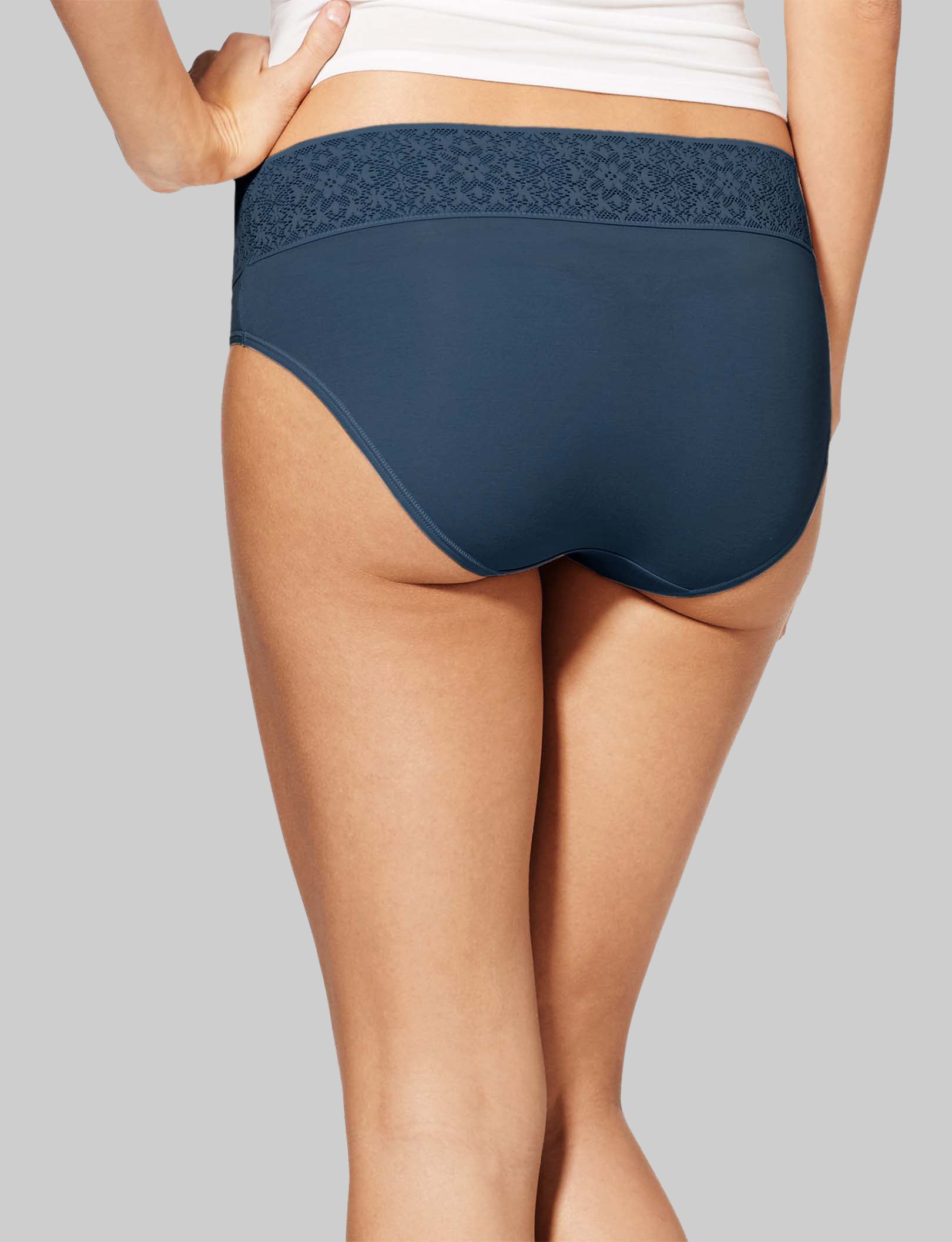Women's Breathable Cotton Underwear with Lace Waistband - Soft Comfortable Panties for Everyday Wear & Sleep
