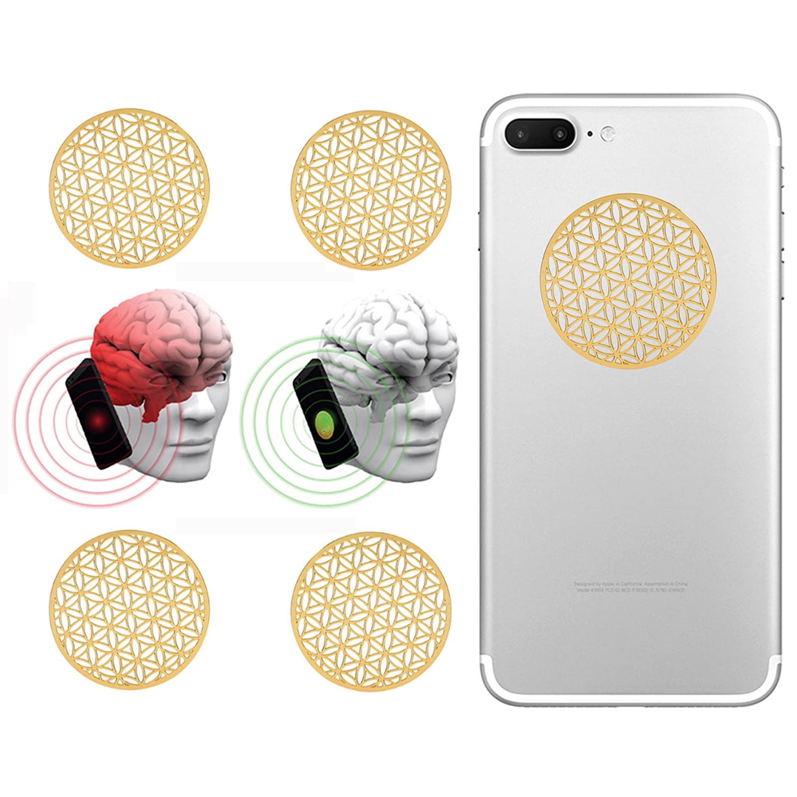 10PCS 24K Gold EMF Protection Stickers - Anti Radiation Shield for Phone, Laptop, Microwave | Decorative & Functional for Home, Office, Travel