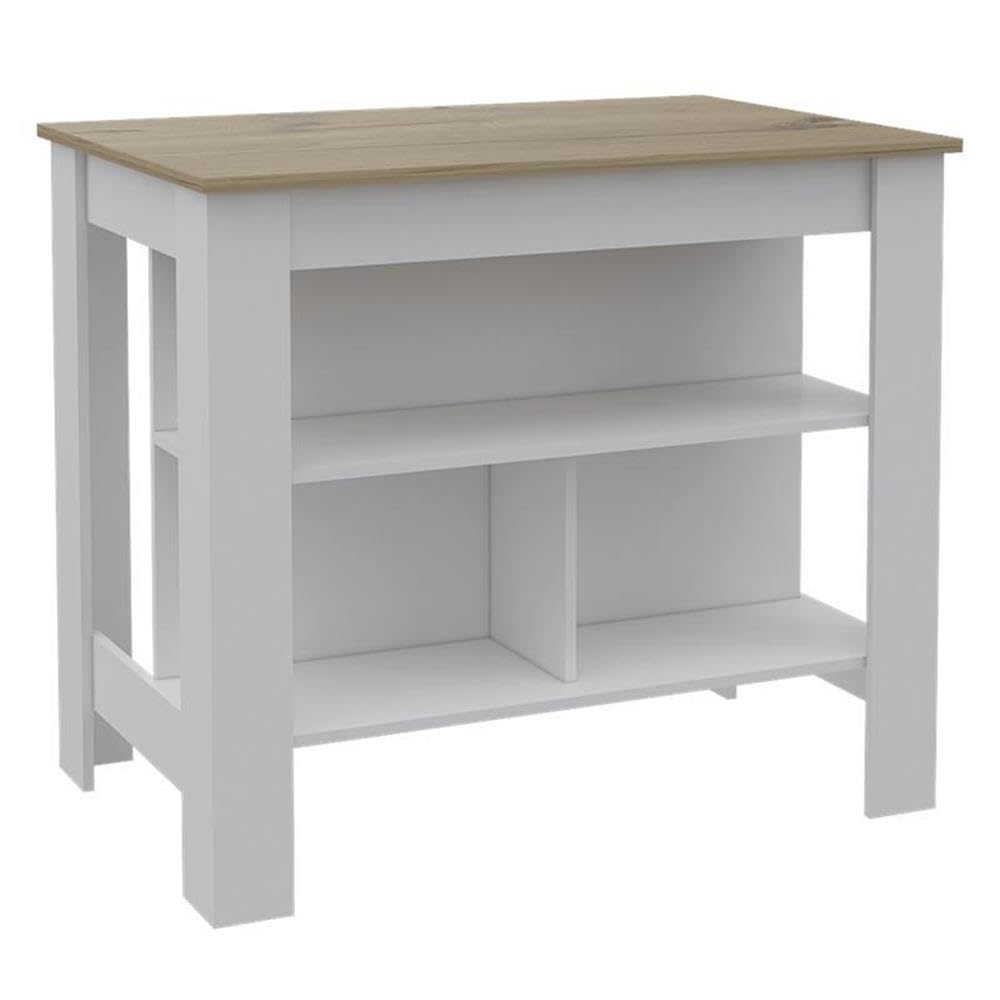 TUHOME Cala Kitchen Island with Storage - Engineered Wood Kitchen Cart in Multi-Color for Small Spaces, Breakfast Bar & Extra Counter Space - Perfect for Apartments & Modern Kitchens