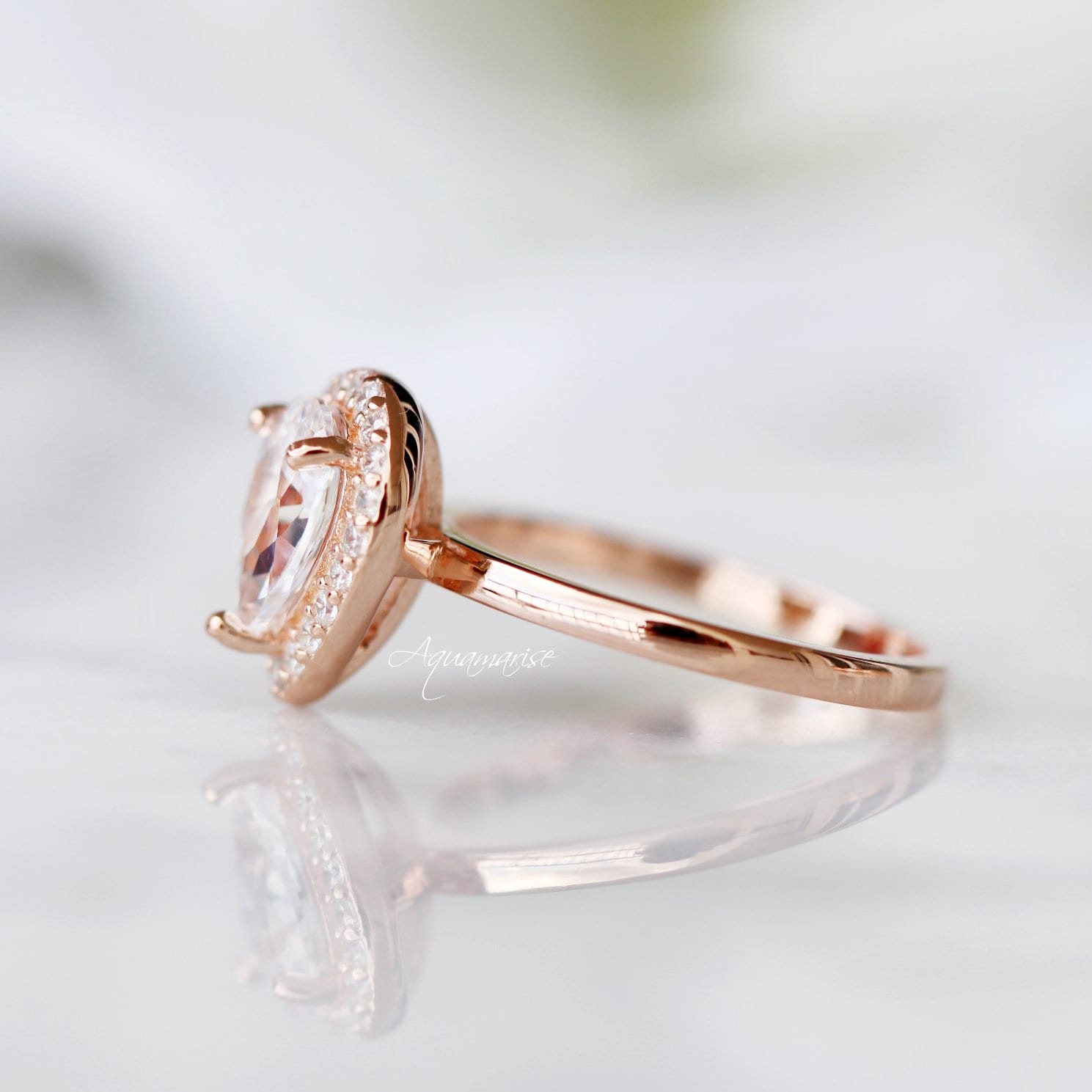 14K Rose Gold Vermeil Camila Simulated Diamond Ring Set - Elegant Wedding, Engagement & Anniversary Jewelry Gift for Women