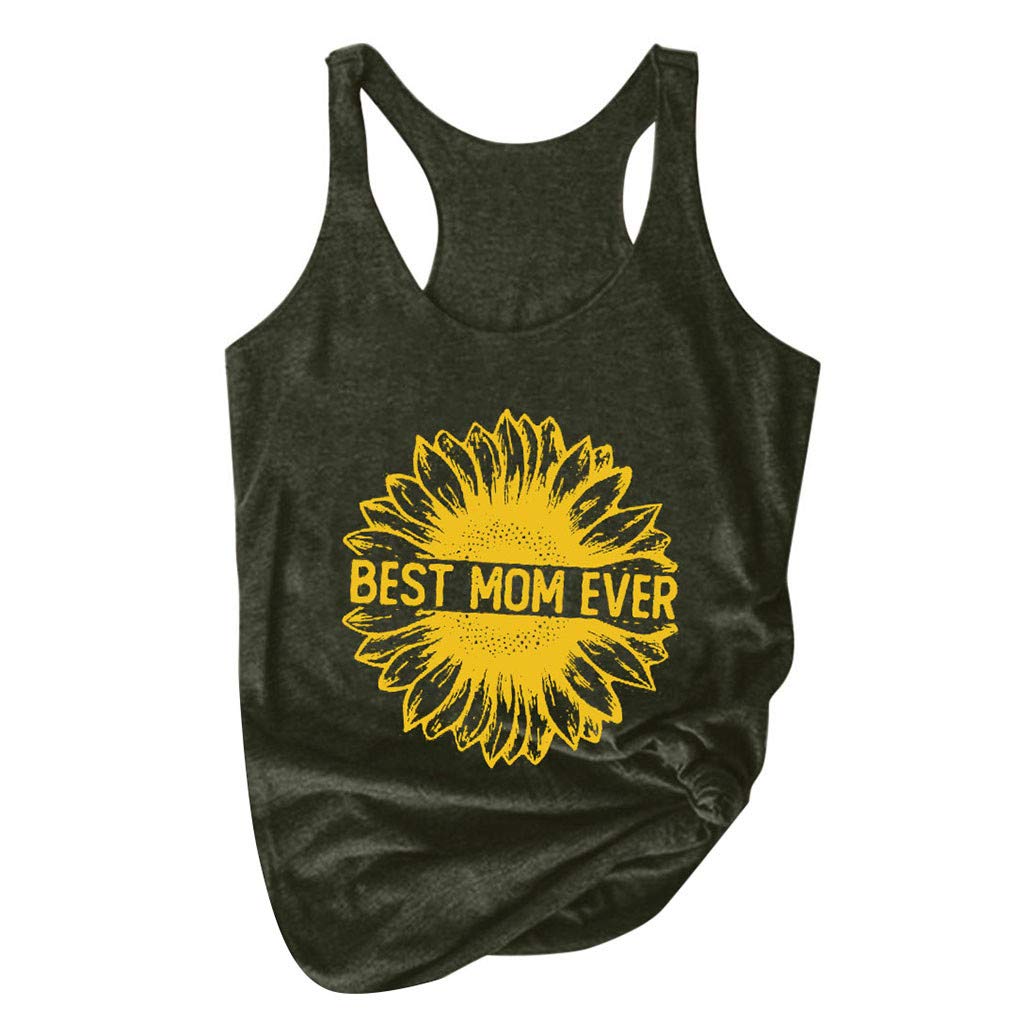 Plus Size Sunflower Tank Tops - Women's Sleeveless Summer Tops for Workout & Casual Wear