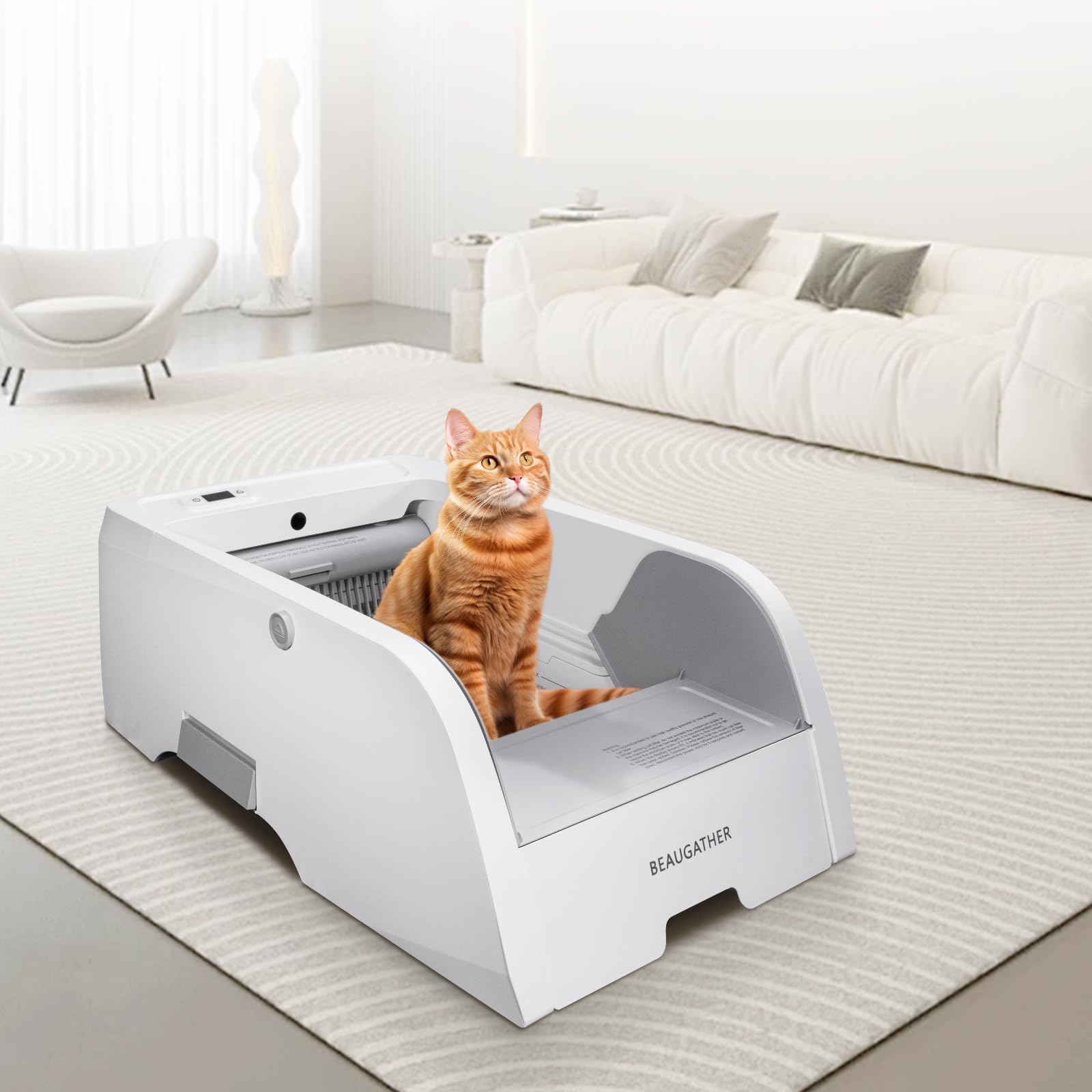 Upgraded Self-Cleaning Automatic Cat Litter Box for Clumping Litter - Anti-Pinch, Odorless Electric Litter Box for Indoor Cats | Perfect for Small Spaces & Multi-Cat Homes