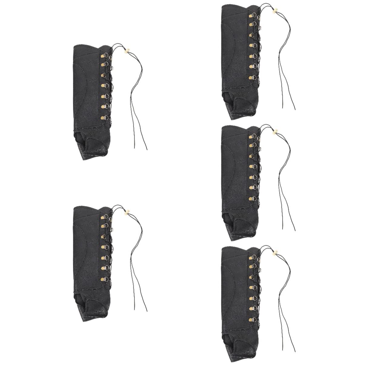 CLISPEED 5-Pack Leather Archery Arm Guards - Bow Arm Protector, Forearm Guard for Target Practice & Hunting (PU Leather, Adjustable Fit) - Perfect for Outdoor Sports, Archery Training & Competition
