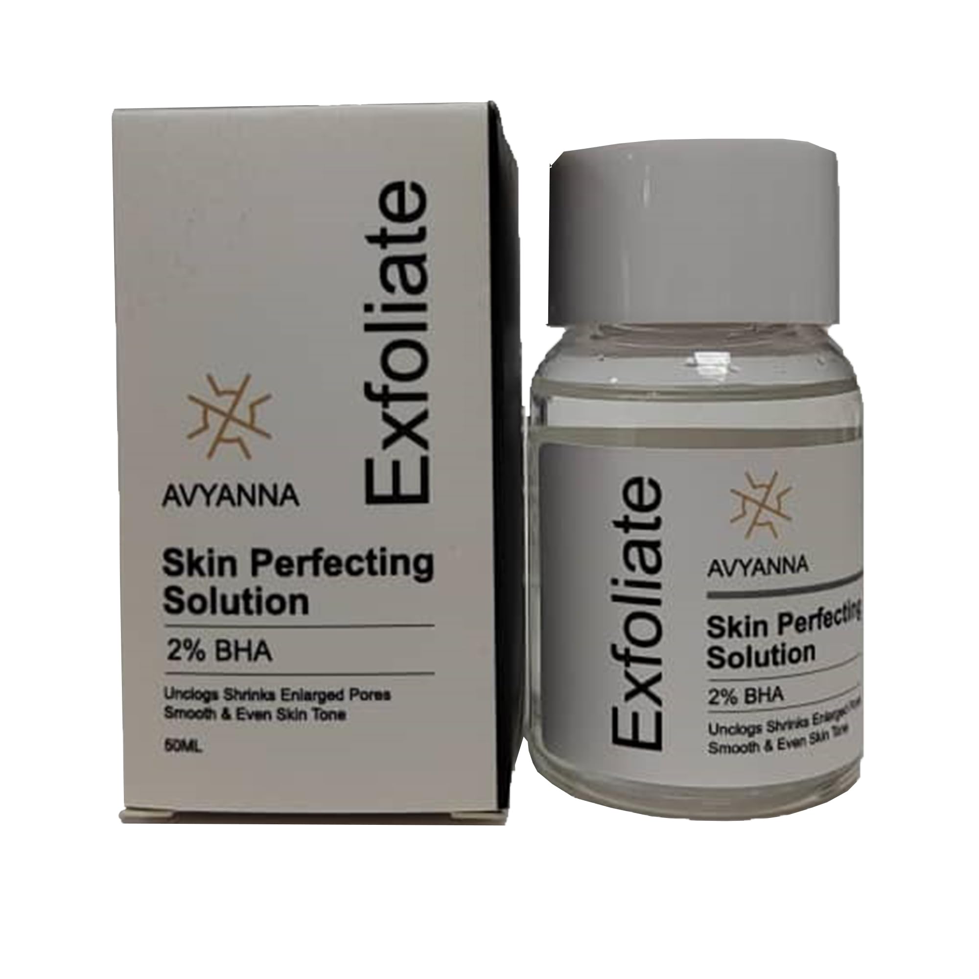 AVYANNA 2% BHA Skin Perfecting Solution - Exfoliating Liquid with Salicylic Acid, Niacinamide & Green Tea Extract - Minimize Pores, Smooth Wrinkles & Fine Lines - Day & Night Facial Care for Acne-Prone & Oily Skin - Perfect for Daily Skincare Routine & Makeup Prep