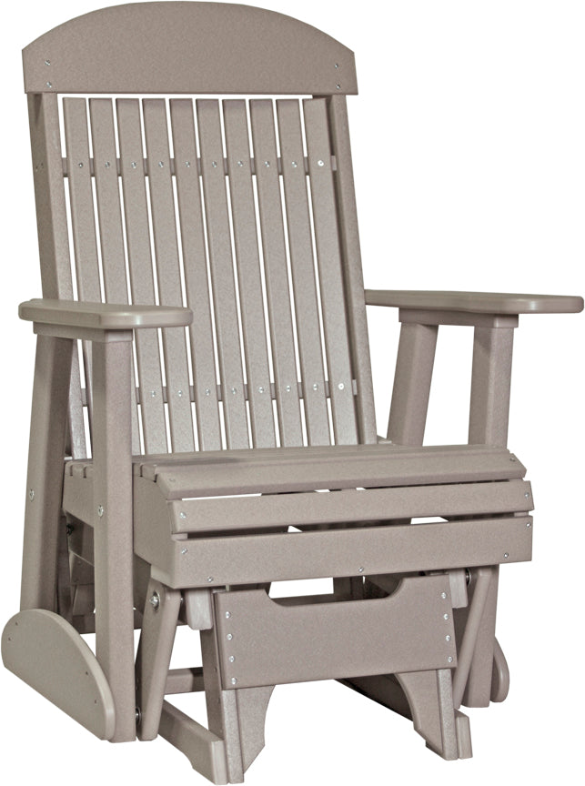 LuxCraft 2-Foot Classic Wooden Porch Glider Swing - Outdoor Patio Furniture for Relaxing in Garden, Deck, or Backyard