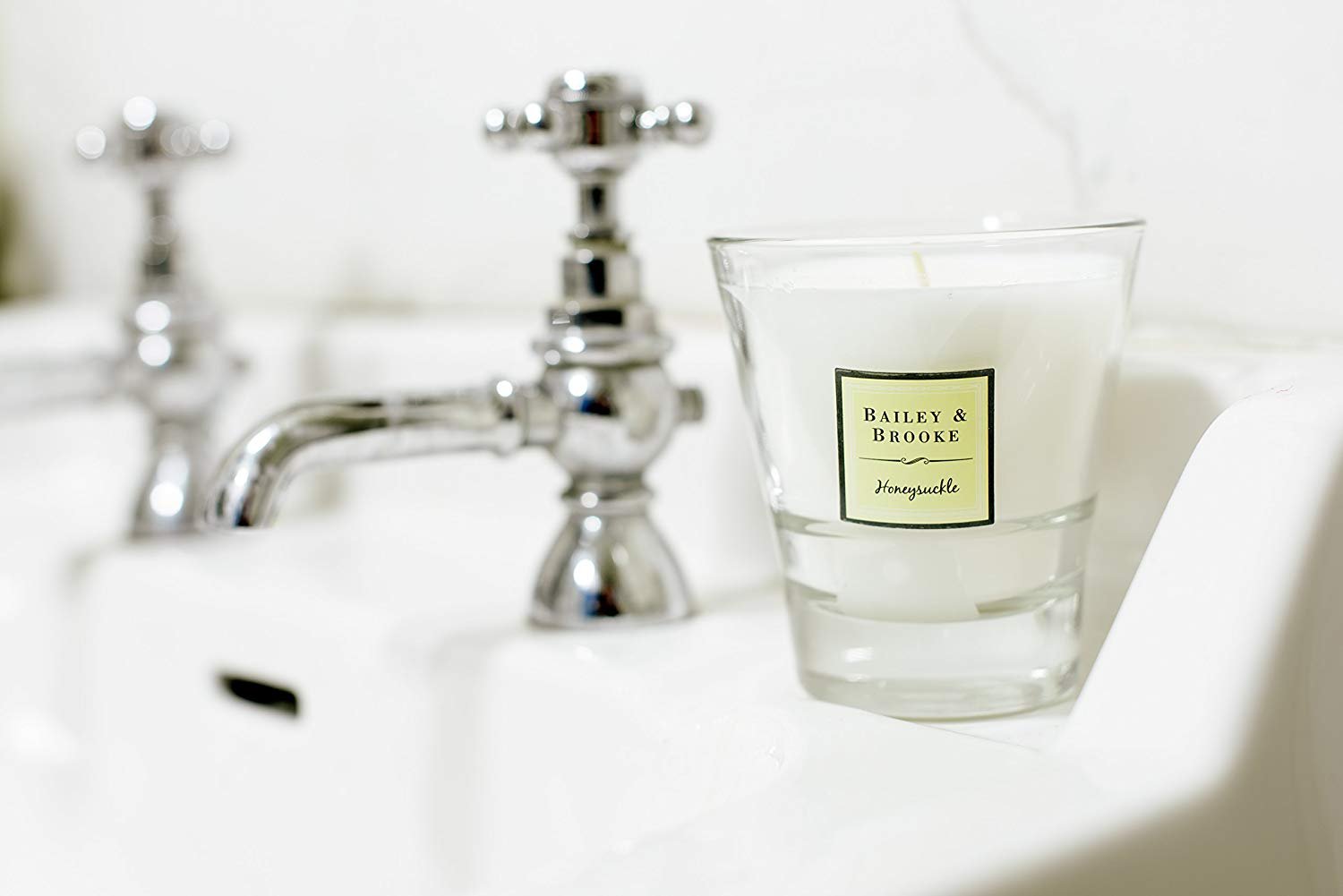 Bailey & Brooke Honeysuckle Scented Glass Tumbler Candle - Home Decor, Relaxation Gift, Aromatherapy for Bedroom & Living Room