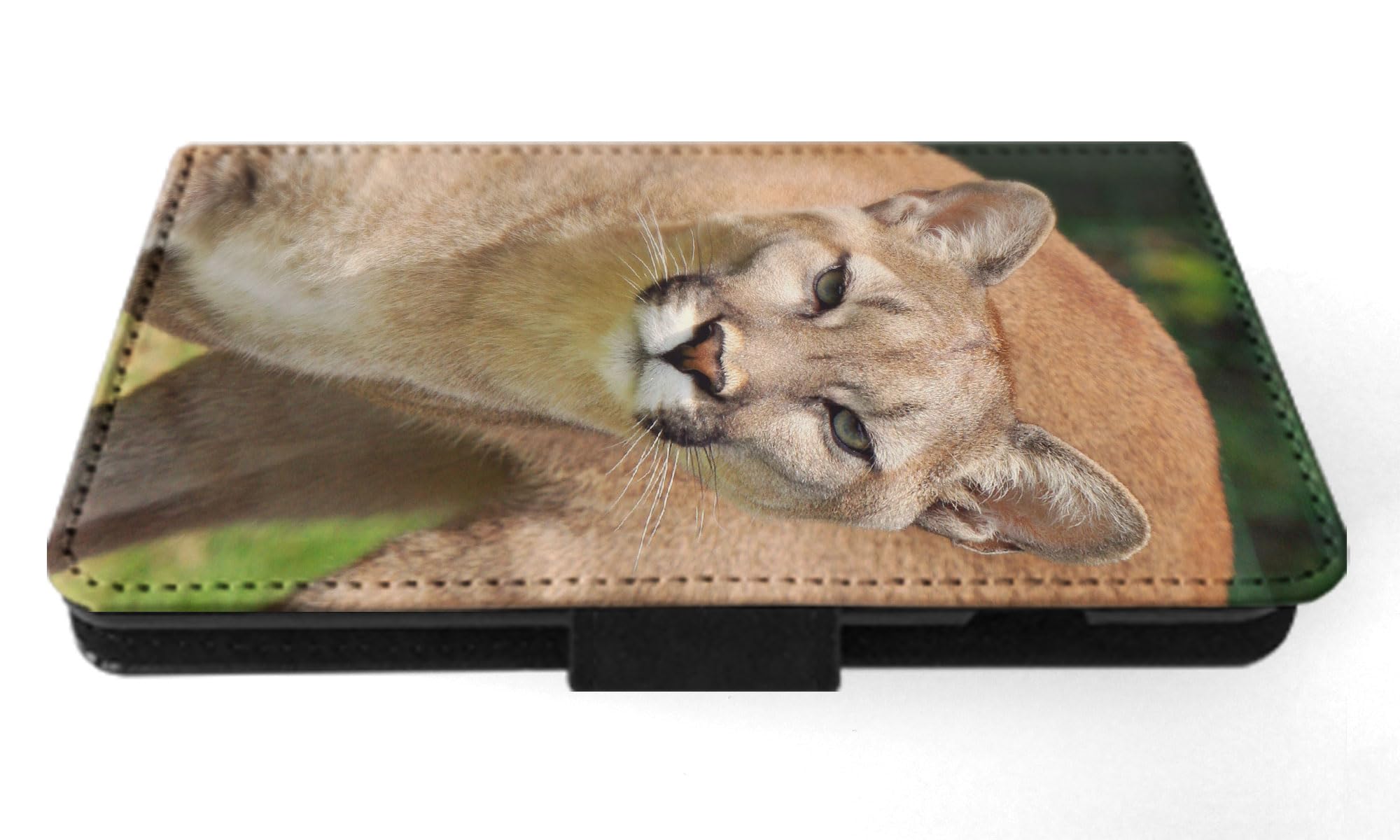 Puma Cougar Wild Cat Lion Flip Wallet Phone Case for Apple iPhone 15 Pro Max - Stylish Protective Cover with Card Slots for Everyday Use & Travel