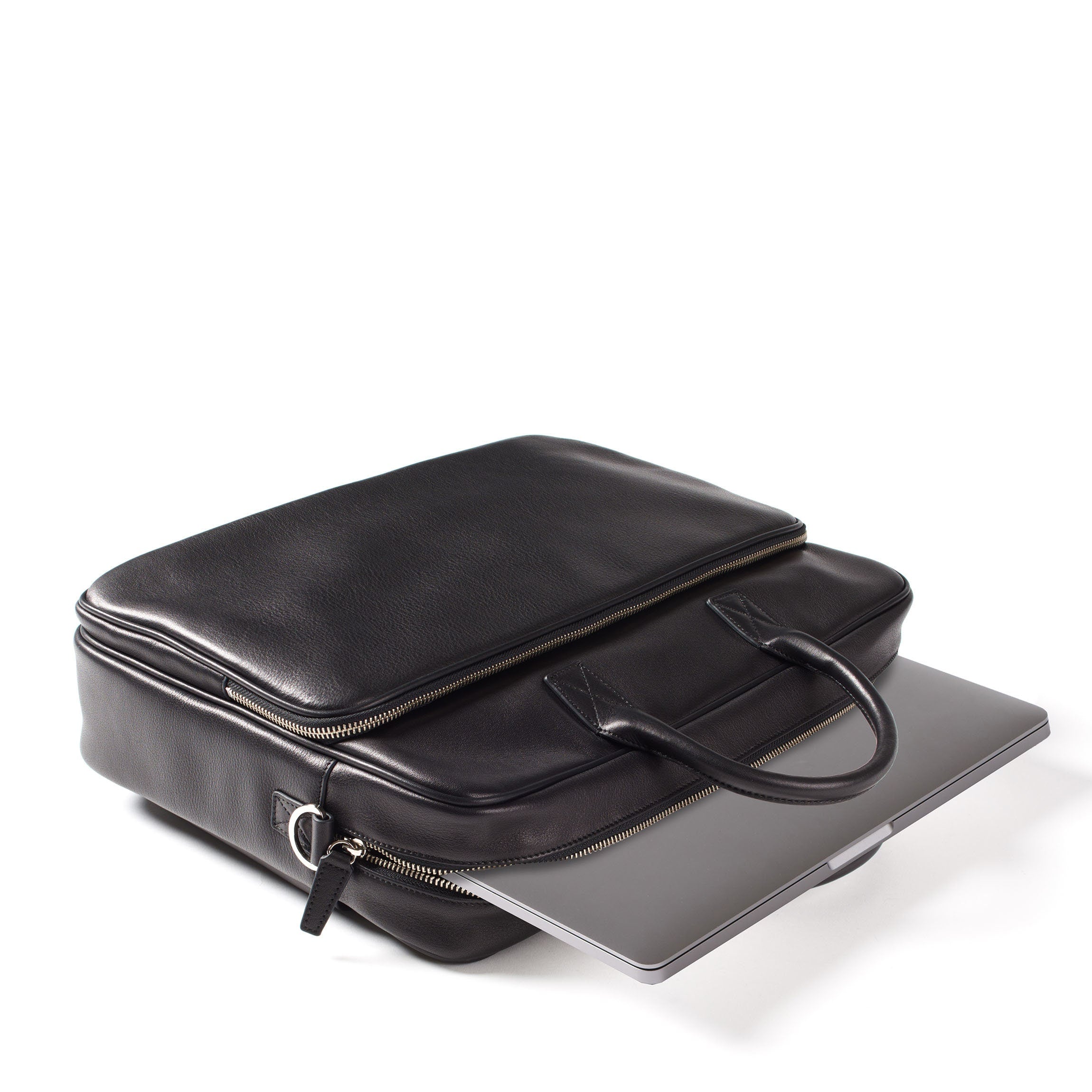 Premium Henderson Laptop Briefcase - Black Onyx Business Bag for 15.6