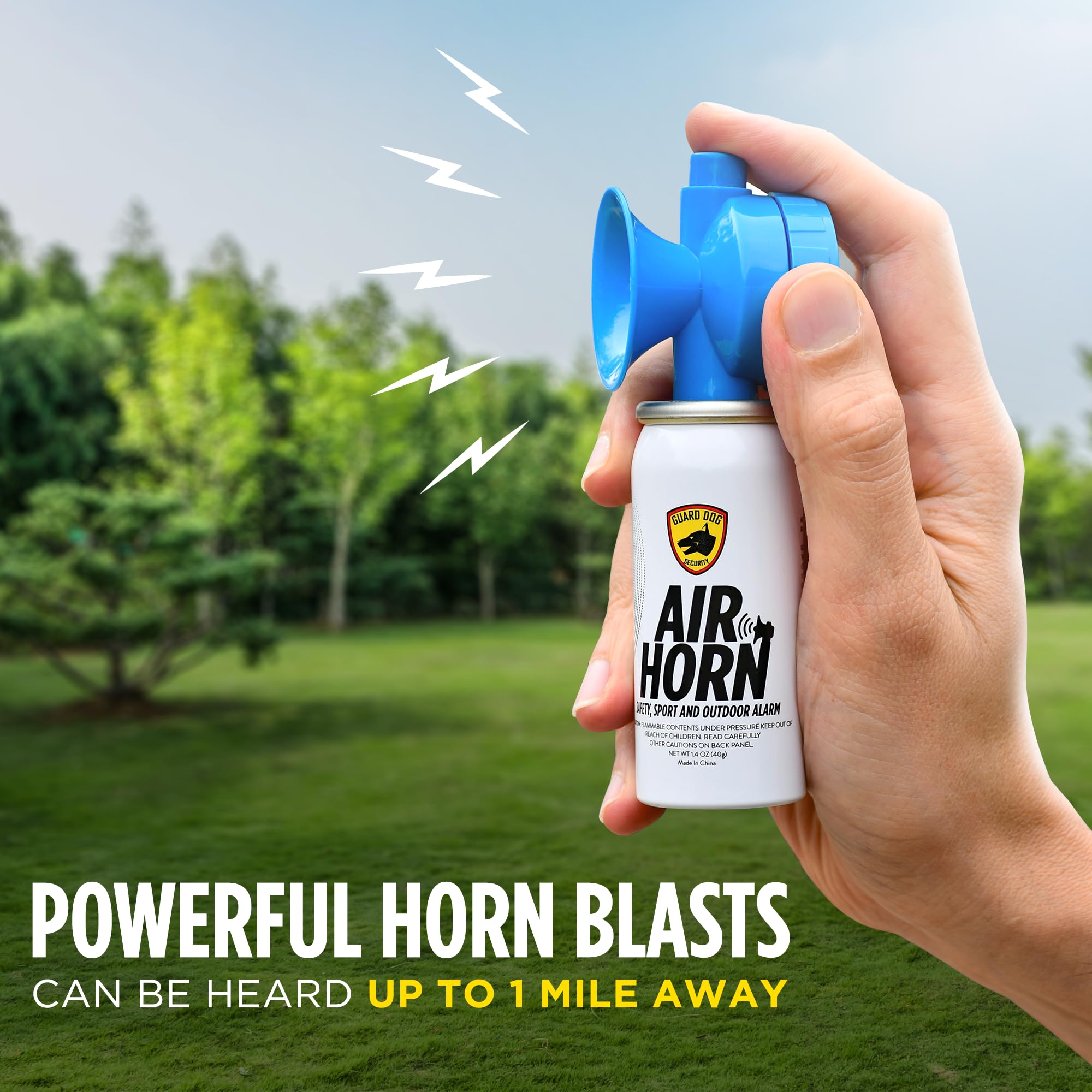 GUARD DOG SECURITY Air Horn for Dogs – Powerful Dog Training Tool to Stop Barking, Jumping, Fighting & Chasing | Effective Coyote Deterrent & Safety Device | Perfect for Outdoor Adventures, Hiking & Home Protection