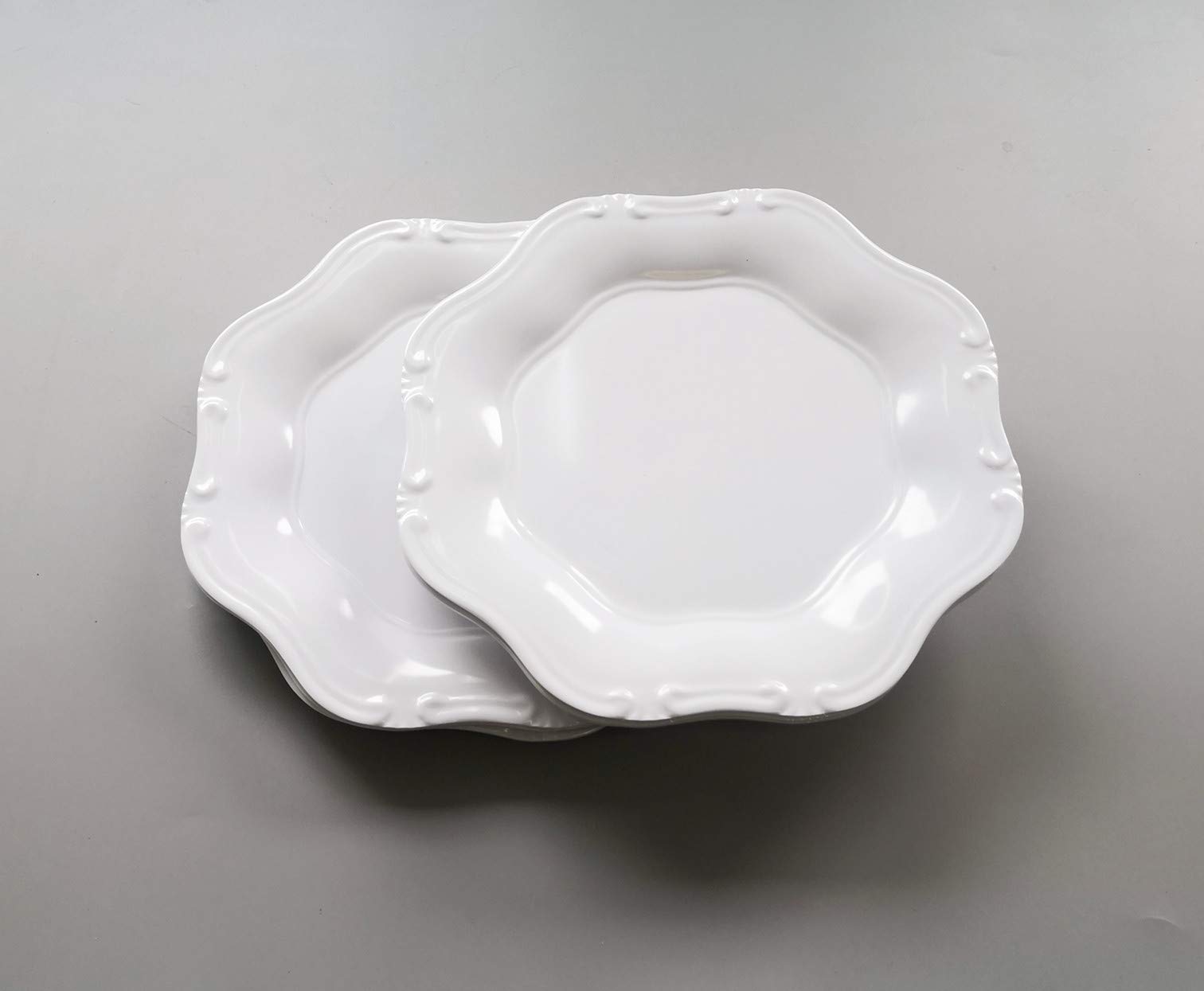 6-Piece Melamine Dinner Plates Set - 11 Inch Durable White Plates for Indoor & Outdoor Dining - Perfect for Restaurants, Picnics, and Everyday Use
