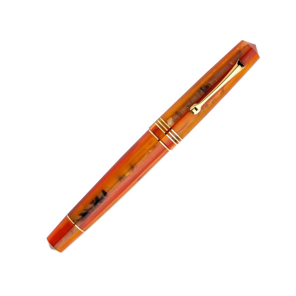 Leonardo Momento Zero 14K Gold Fountain Pen - Premium Mango Wood Luxury Writing Instrument for Calligraphy, Journaling & Gifting