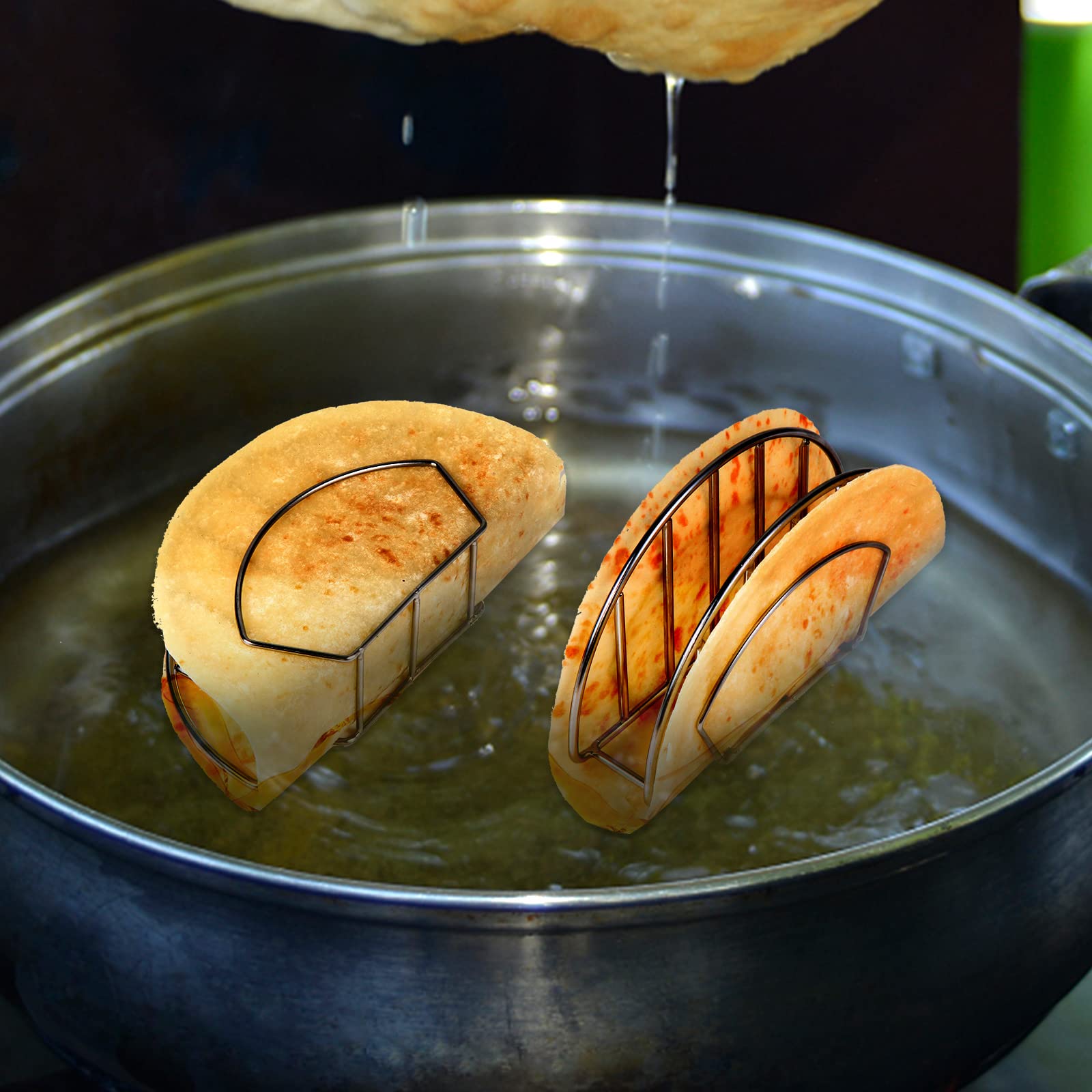 Stainless Steel Taco Shell Mold Stand - 2 Pack Taco Shell Maker for Baking, Frying & Air Frying | Create Crispy Flat-Bottom Tacos at Home | Perfect for Taco Tuesday, Parties & Mexican Cuisine