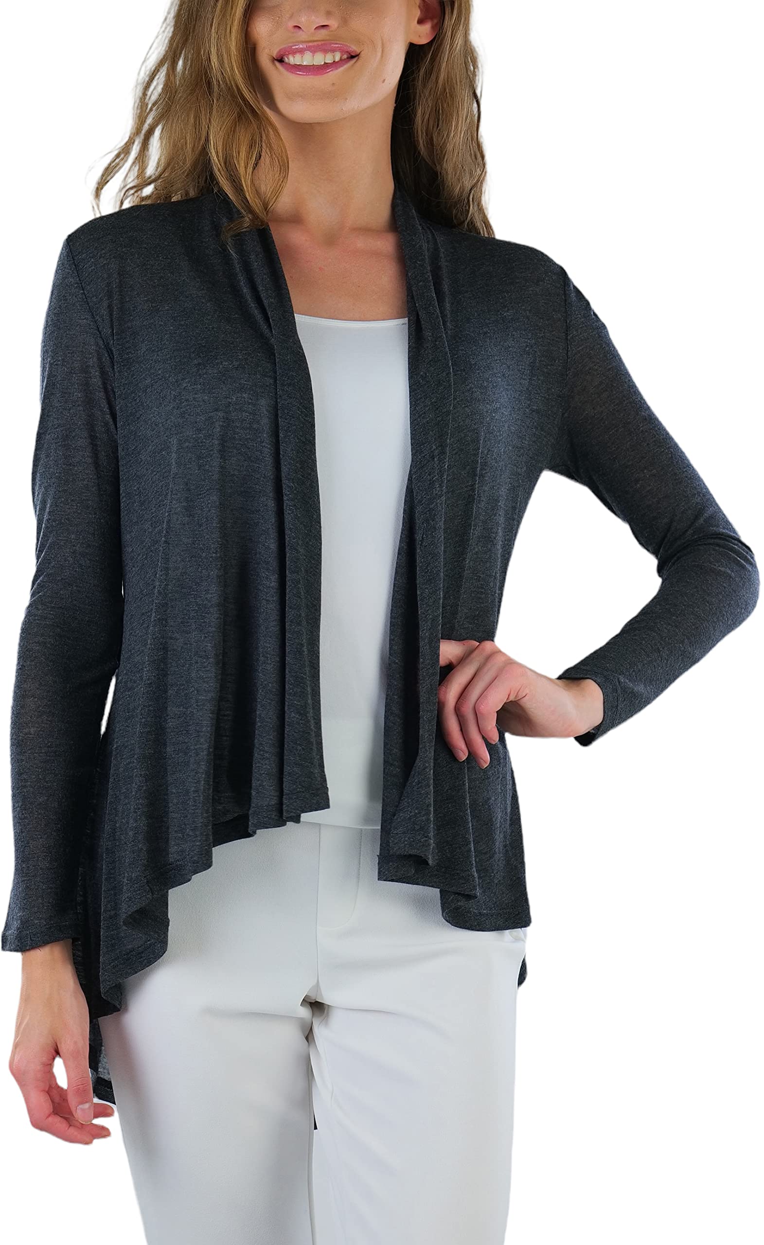 Stylish Women's Lightweight Long Sleeve Open Front Cardigan Sweater - Perfect for Office, Casual Outfits & Layering in Fall/Winter