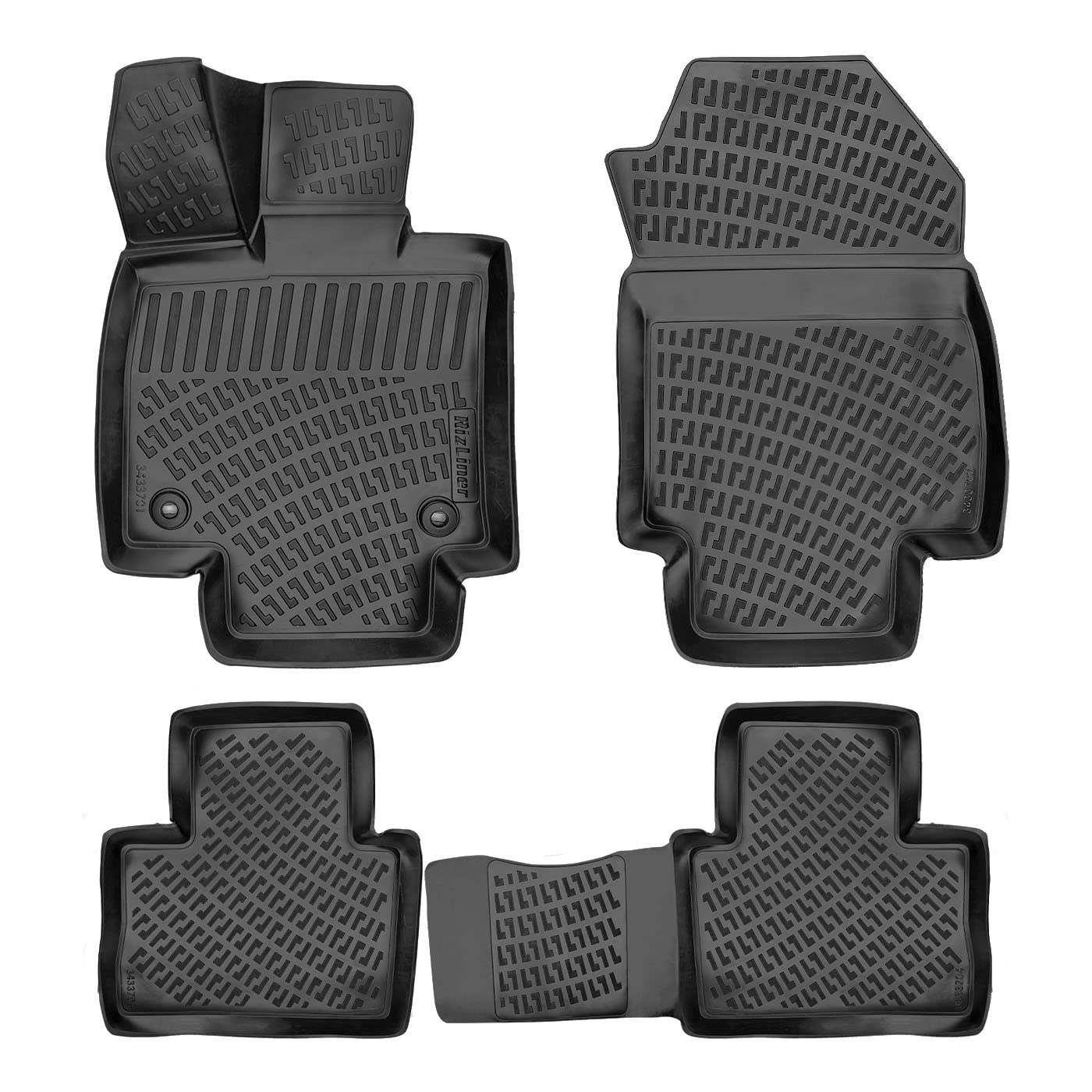 Premium 3D Custom Fit Floor Mats for Toyota RAV4 & RAV4 Hybrid 2019-2025 (Excluding Prime) - All Weather Waterproof Car Mats with Laser Measured Precision | Perfect for Road Trips, Daily Commutes & Outdoor Adventures