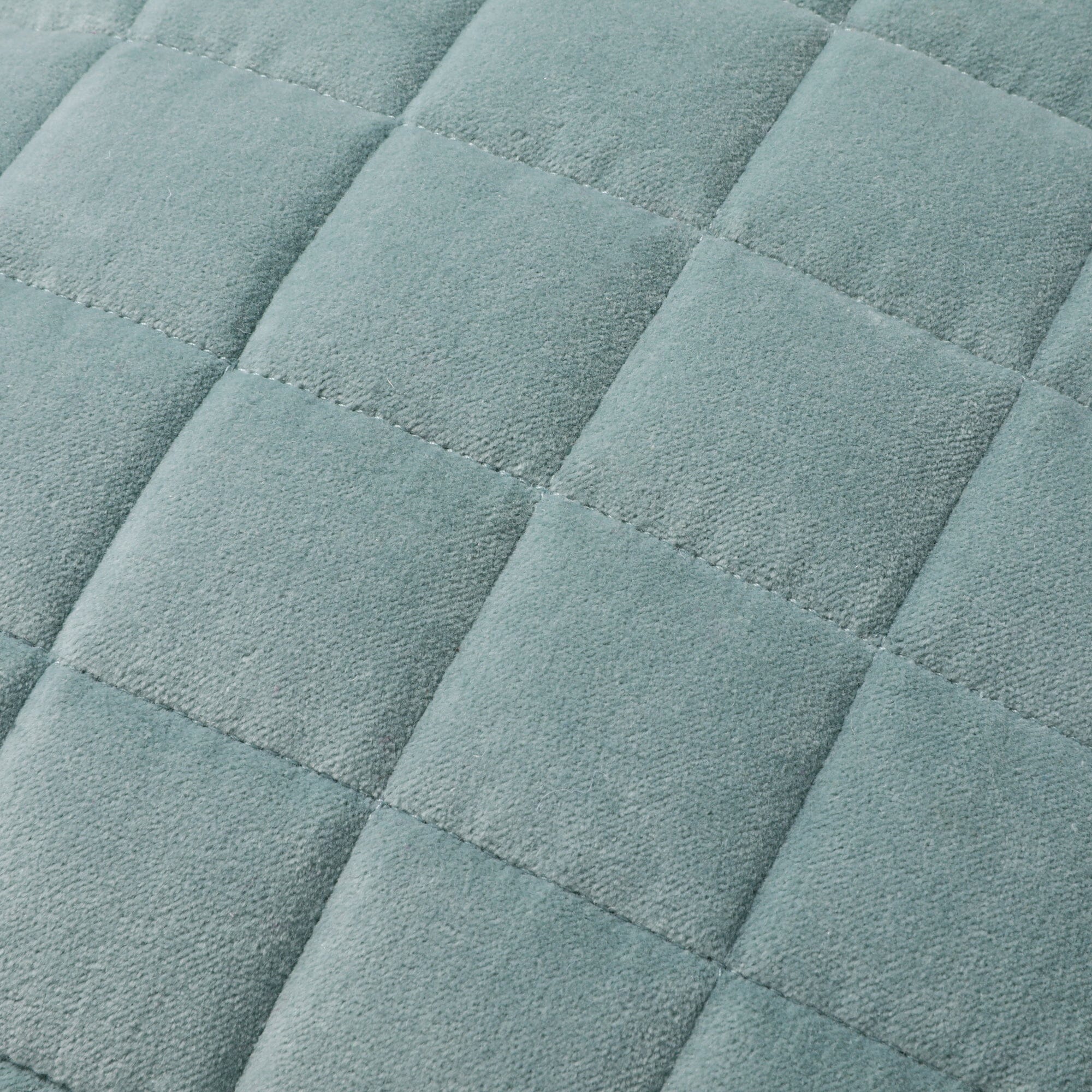Blue Check Quilt Cushion Cover 45x45cm - Soft Cotton Decorative Pillow Case for Sofa, Bed, Living Room & Home Decor