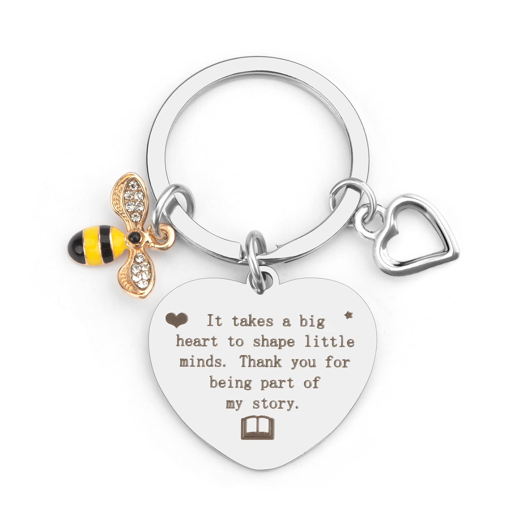 BOMEON Teacher Keychain Gift Set - Valentine's Day, Graduation, Thank You, Appreciation, Thanksgiving & Christmas Gifts for Teachers from Students | Perfect for Classroom Celebrations, End of Year Awards & Holiday Surprises